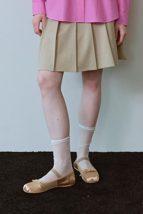 Pleats Low rise Mini Skirt