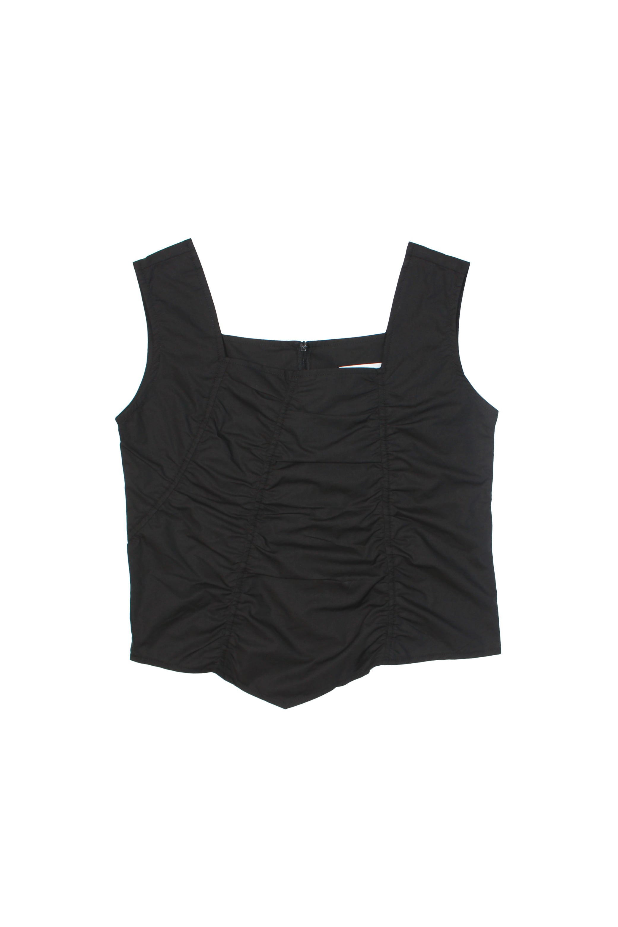 Three Shirring Unbalance Hem Top in Black – Jowa.shop