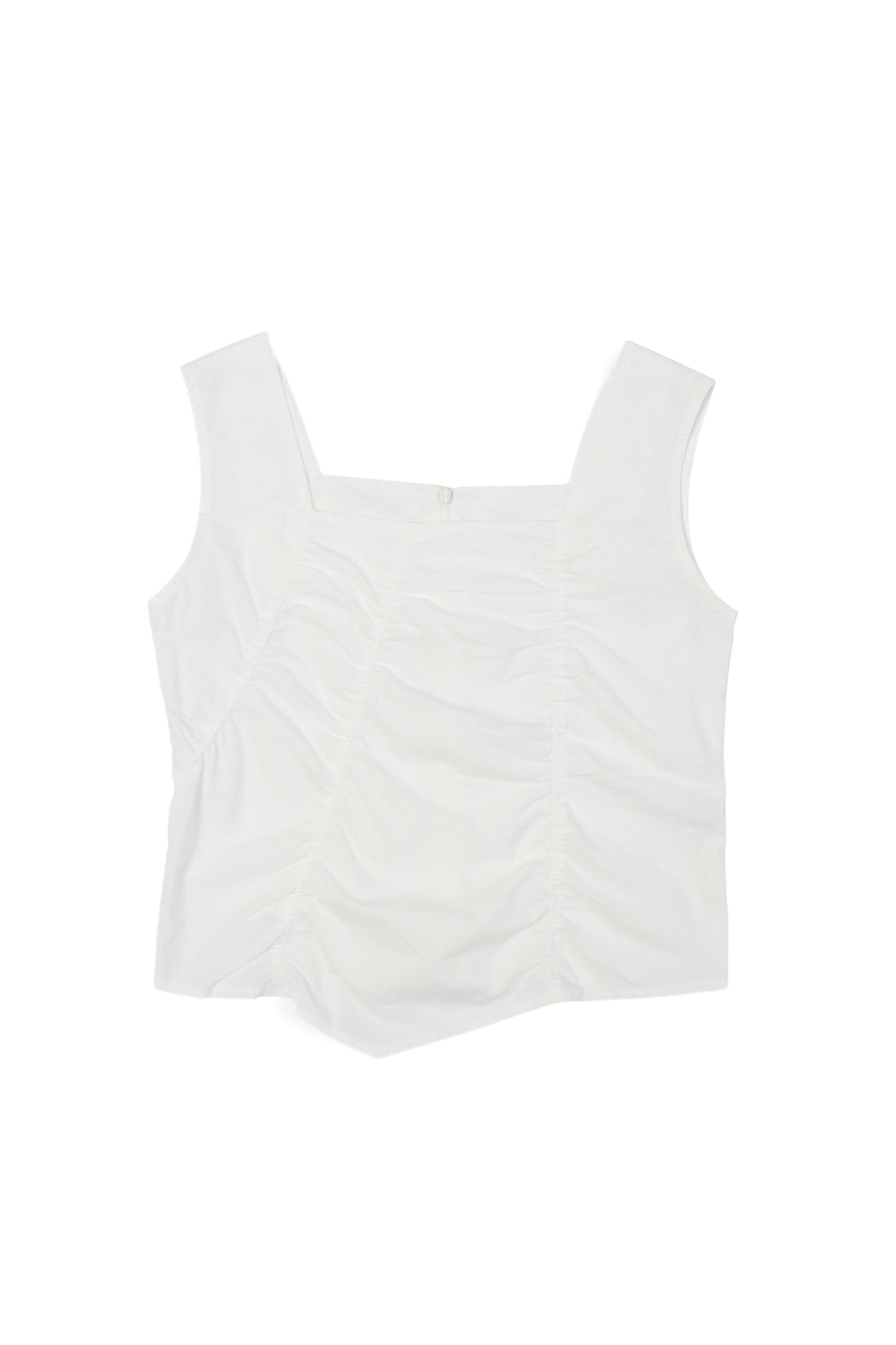 トップス Andmary Shirring ribbon camisole white ANDMARY】Shirring ribbon camisole