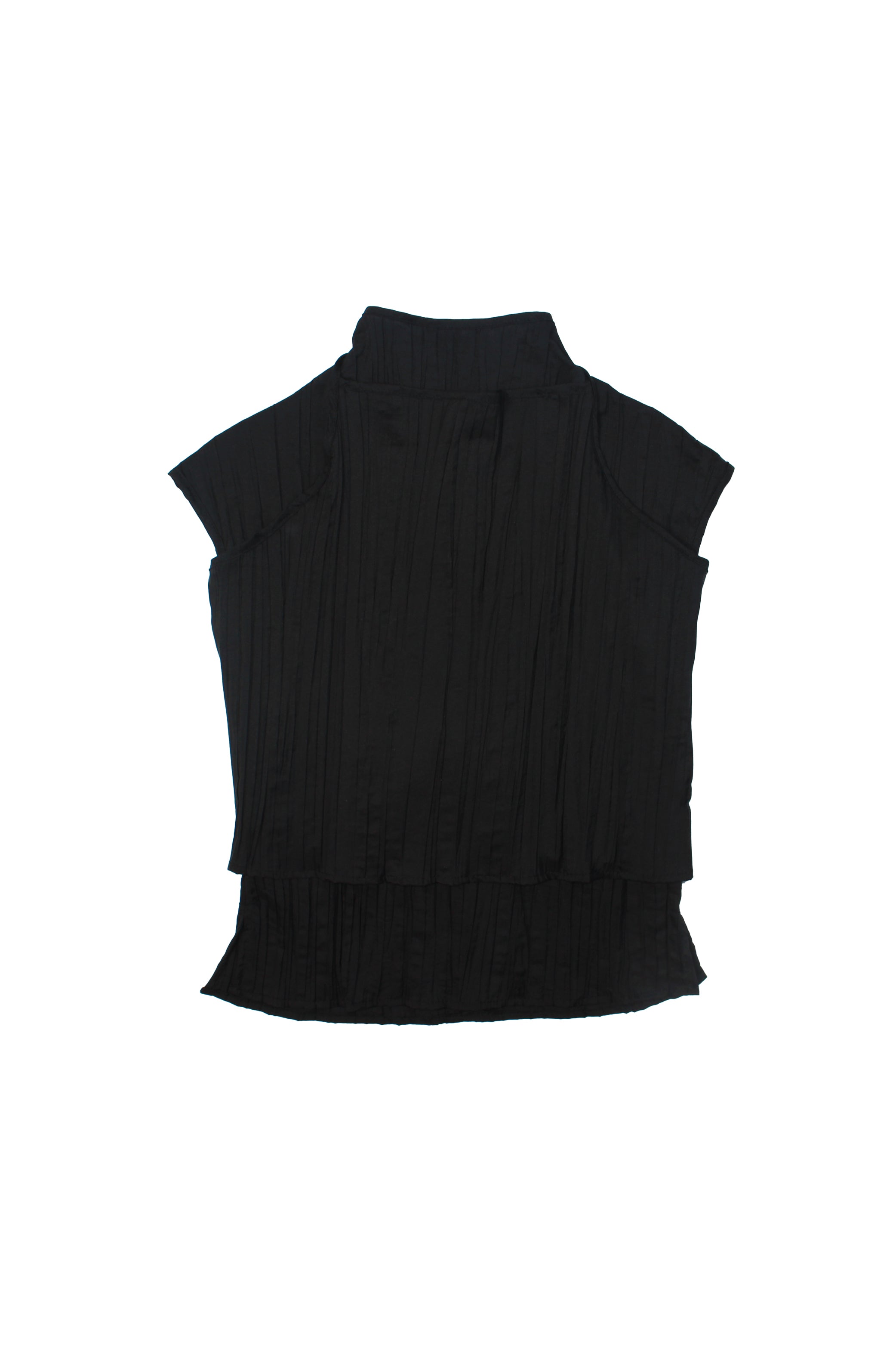 High Neck Pleated Top & Vest in Black – Jowa.shop