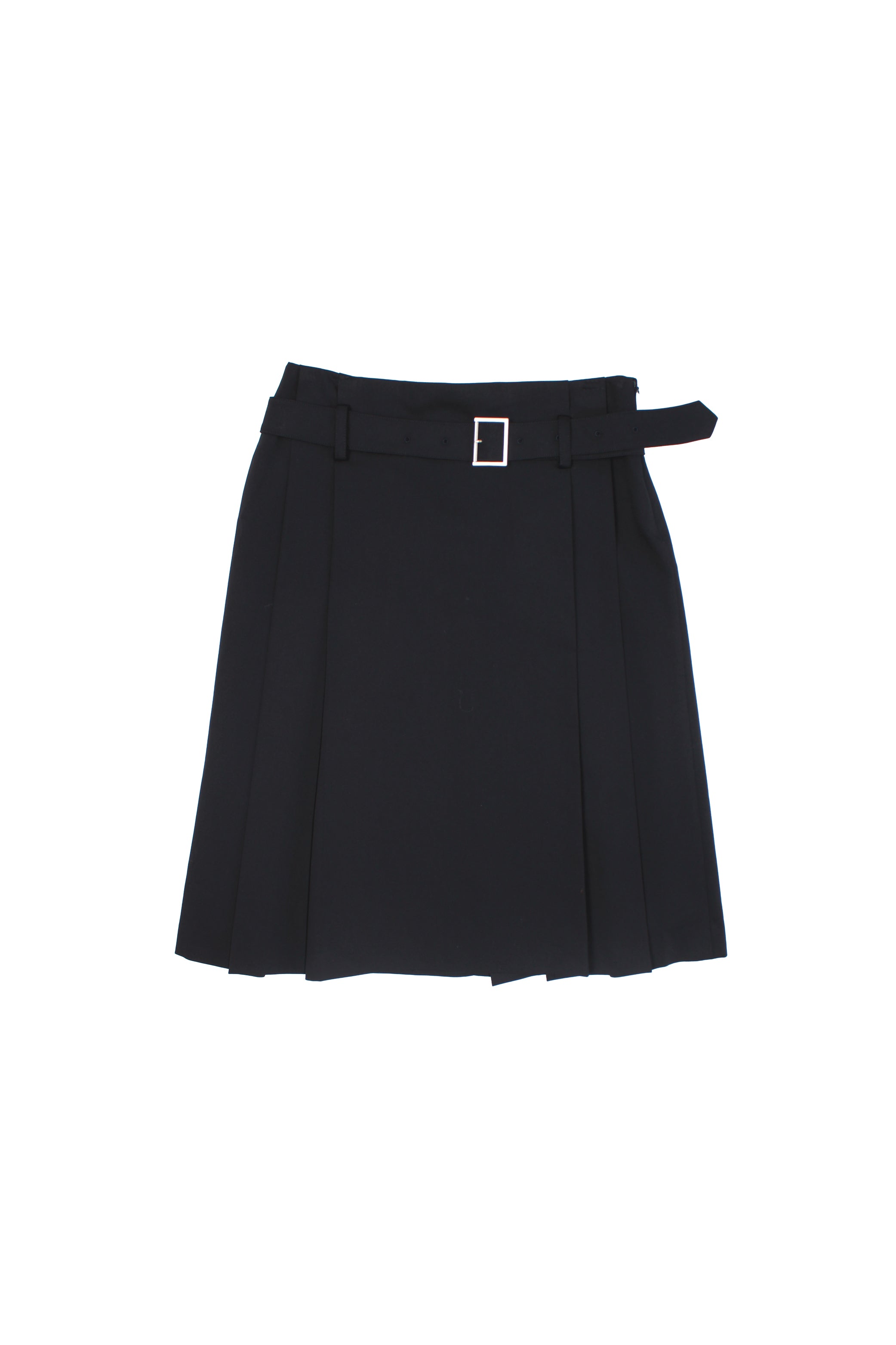 Pleated Belt Skirt in Navy – Jowa.shop