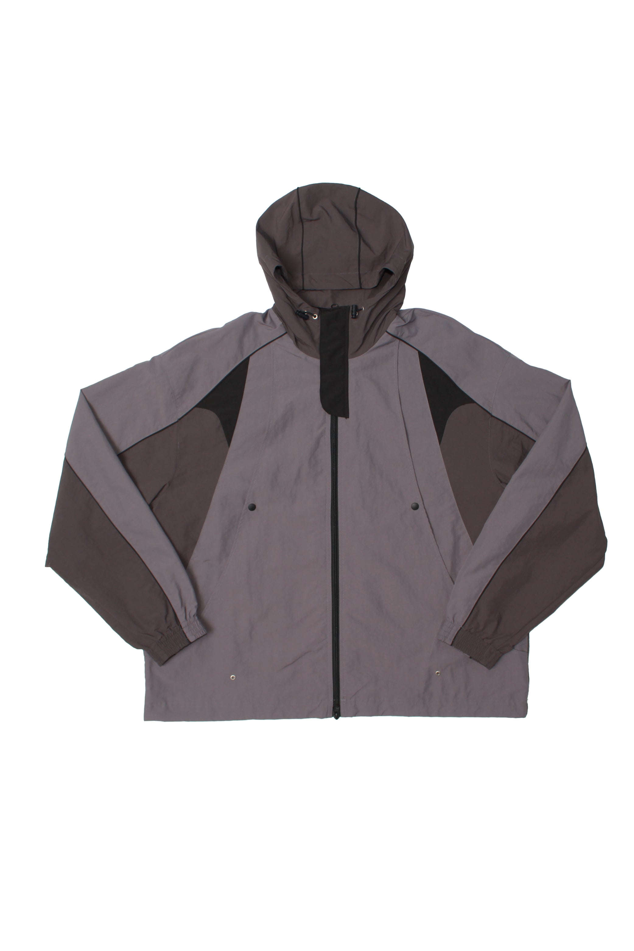 Color Block Mesh Hooded Zip Jacket in Black – Jowa.shop