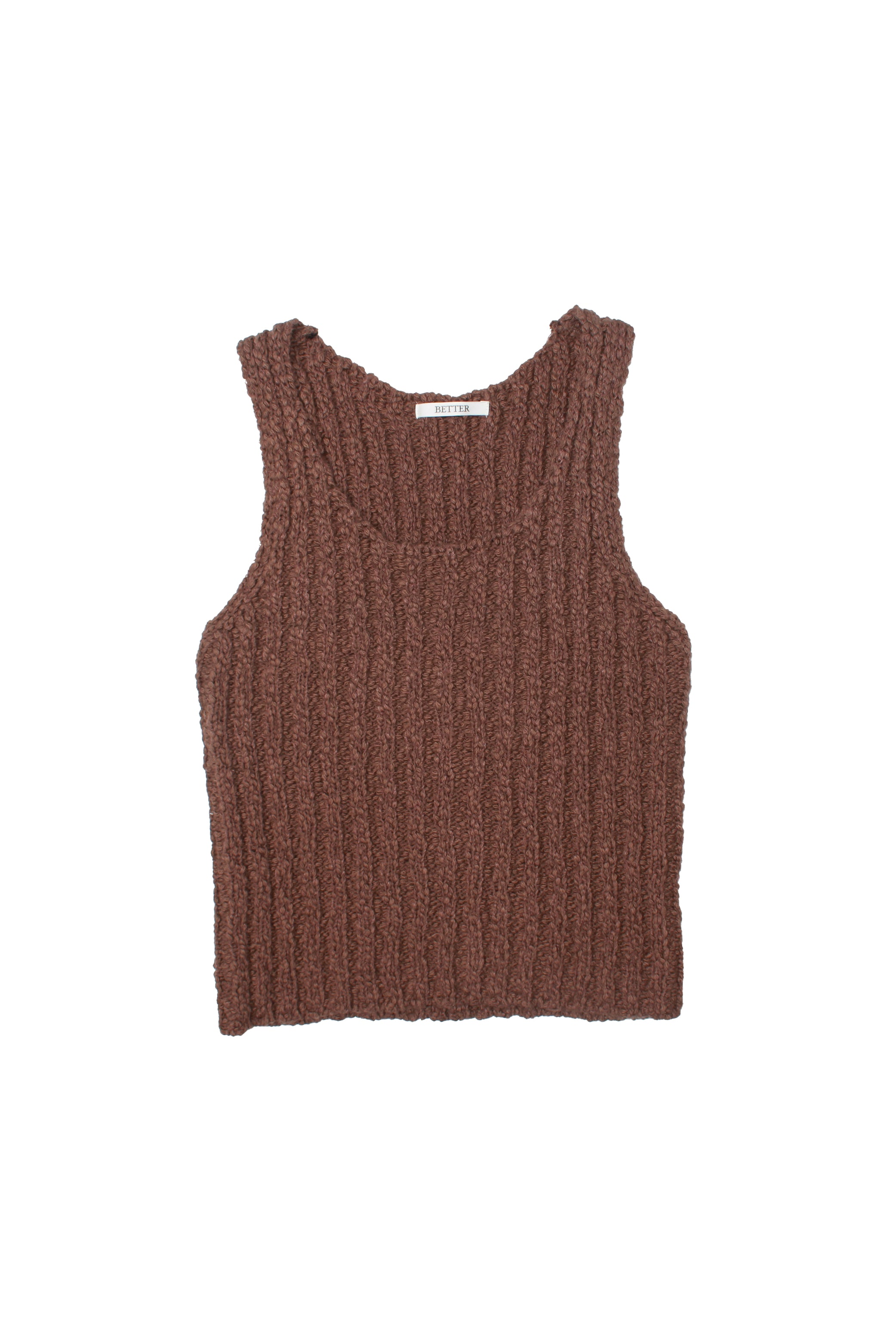 【即購入可】euw nuance knit tank-top brown nuance knit tank-top / ivory