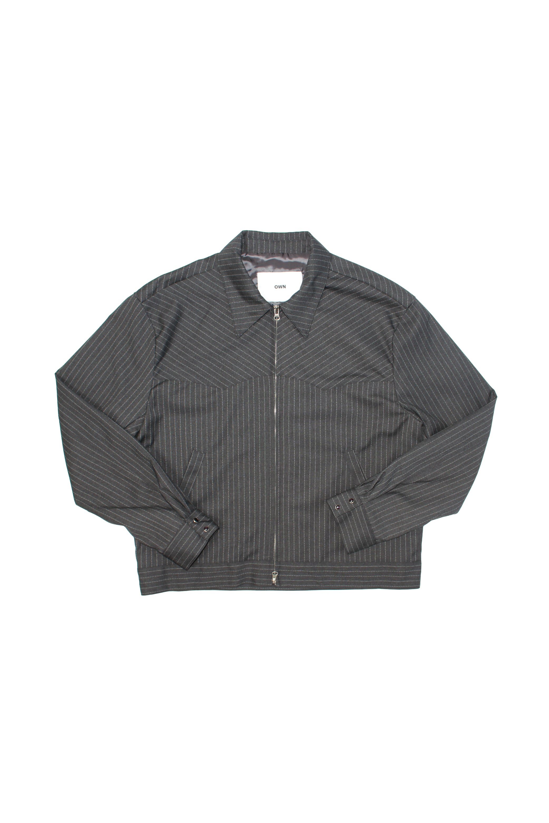 ジャケット [MATINKIM]stripe herringbone pocket cropped jacket in blac Miles Pin-Stripe Crop Jacket in Charcoal – Jowa.shop