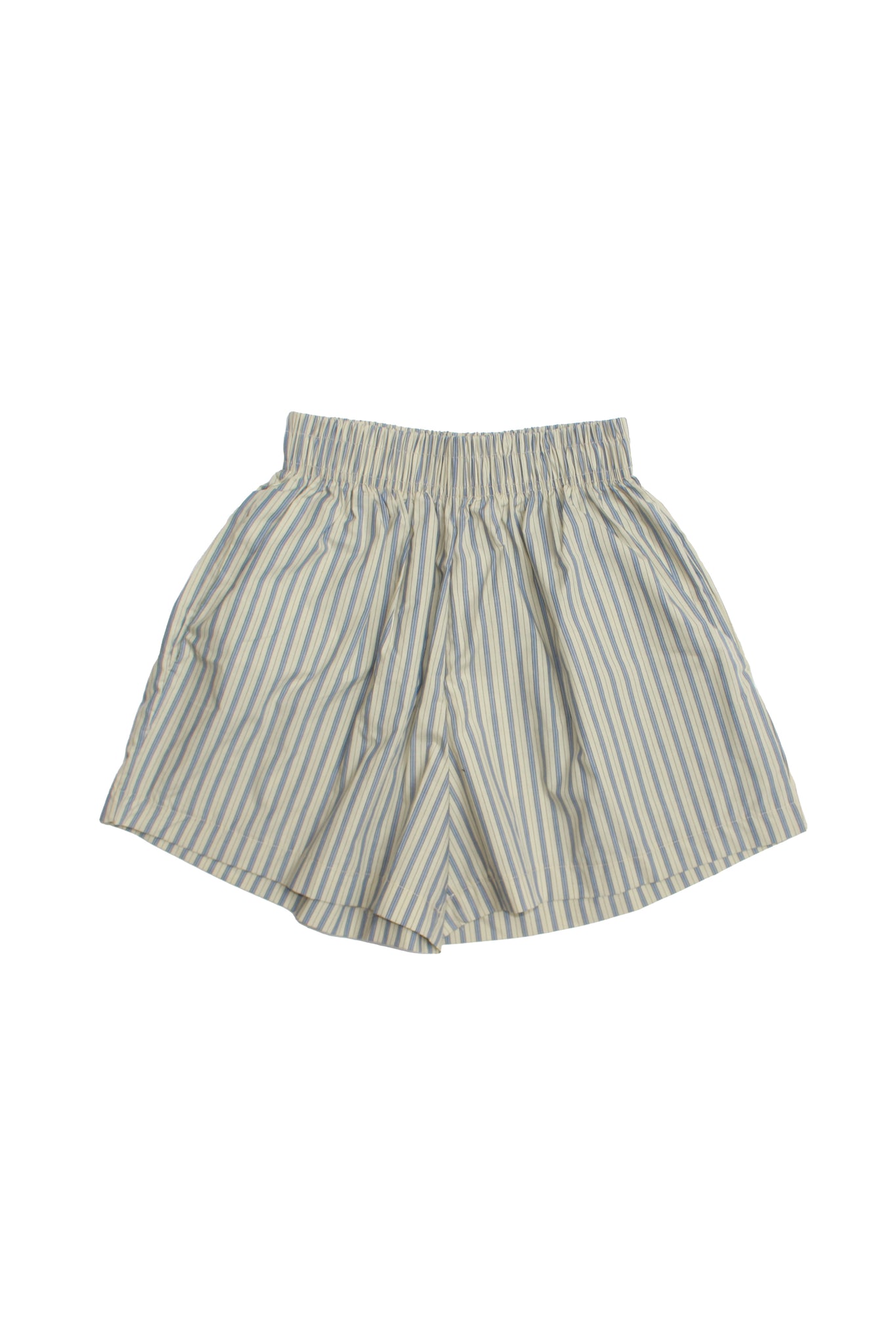 Cotton Stripe Shorts in Ivory