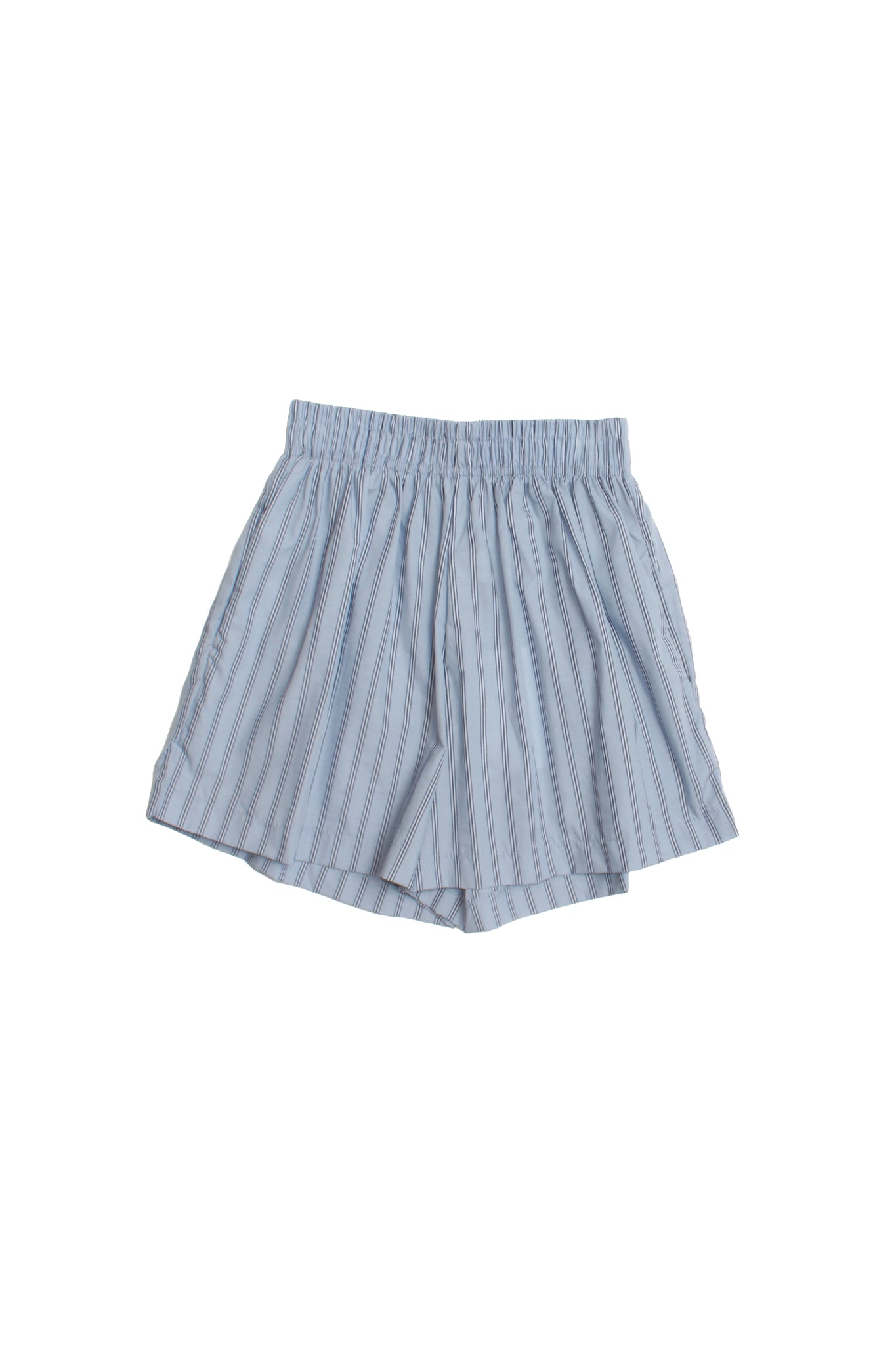 Cotton Stripe Shorts in Blue