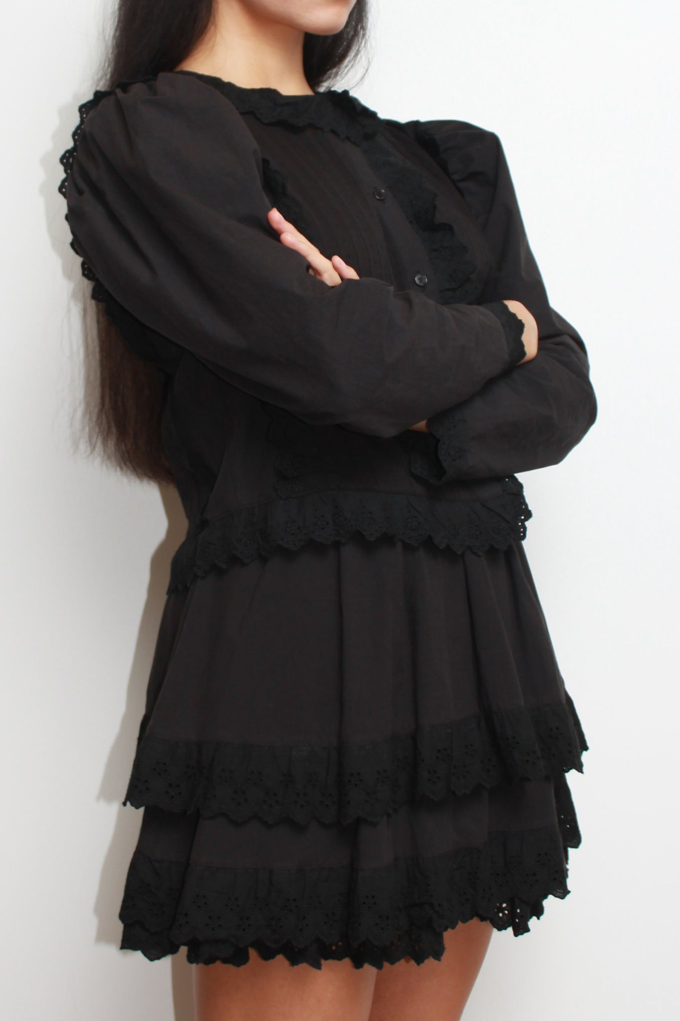 Sweet Lace Mini Skirt in Black