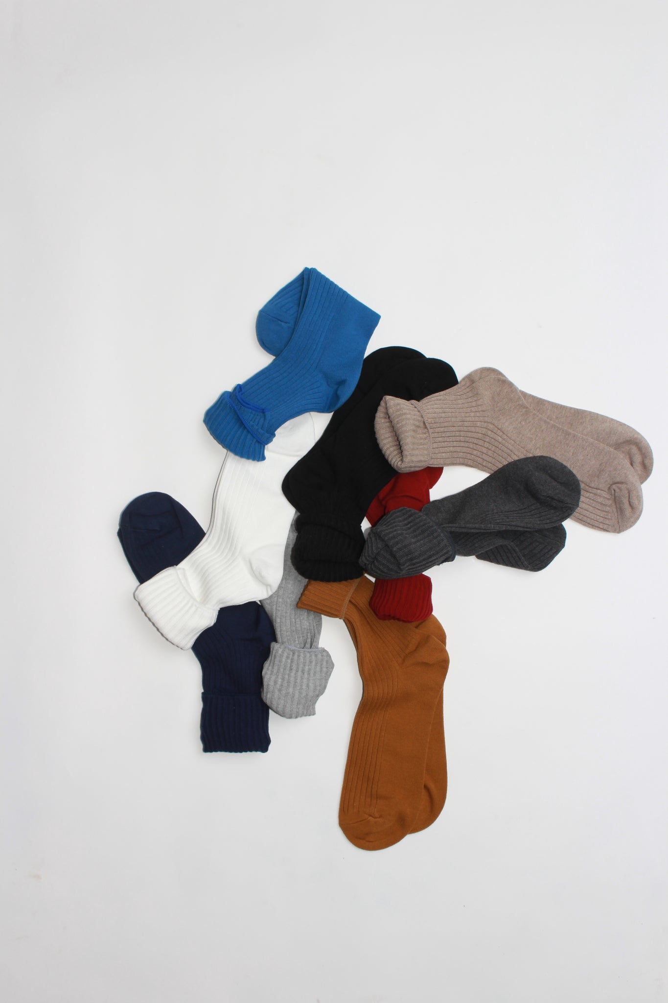 Unisex Ribbed Cotton Socks (9 Colors)
