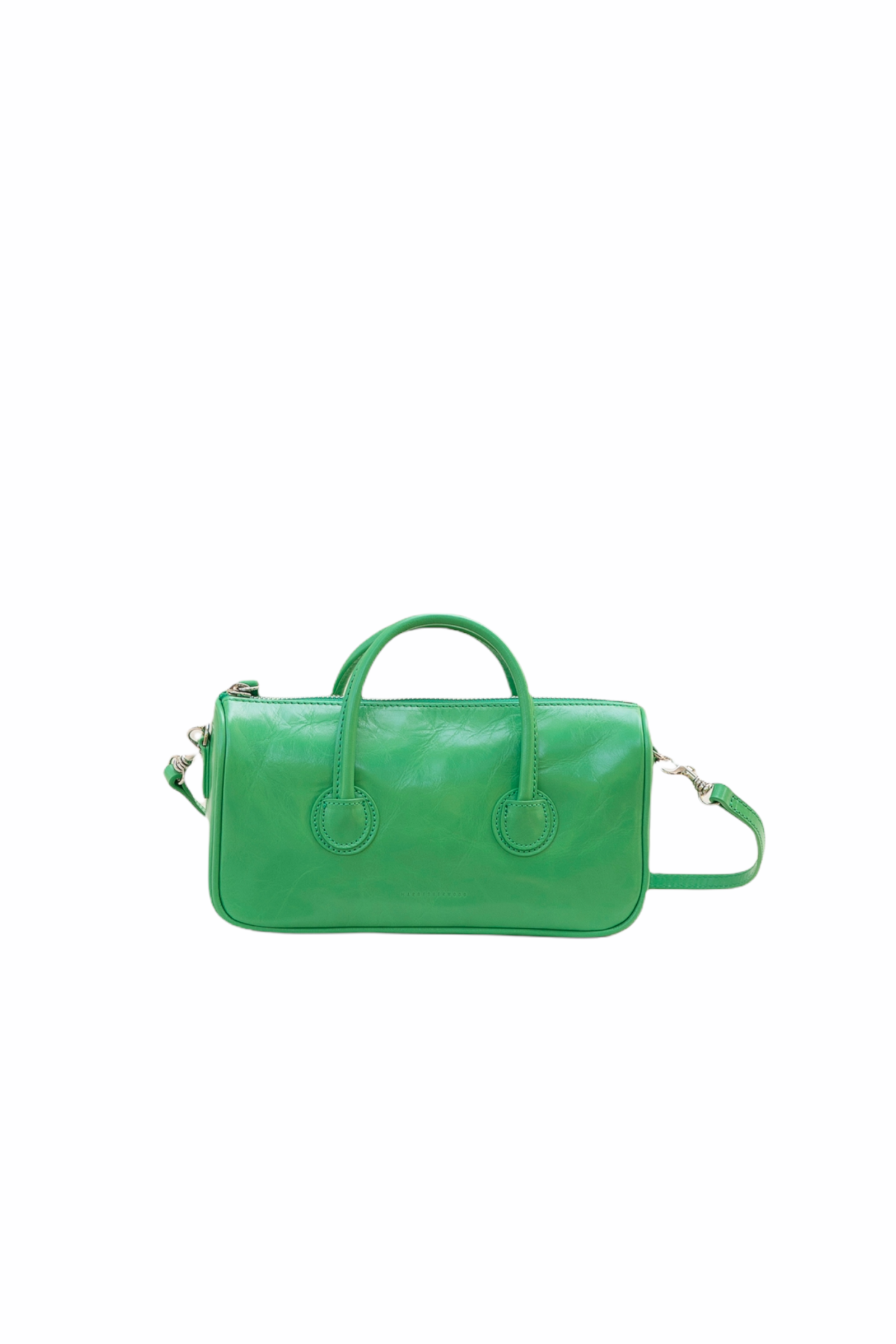 BESSETTE BAG W/ CROSS STRAP IN GREEN PATENT BY MARGESHERWOOD