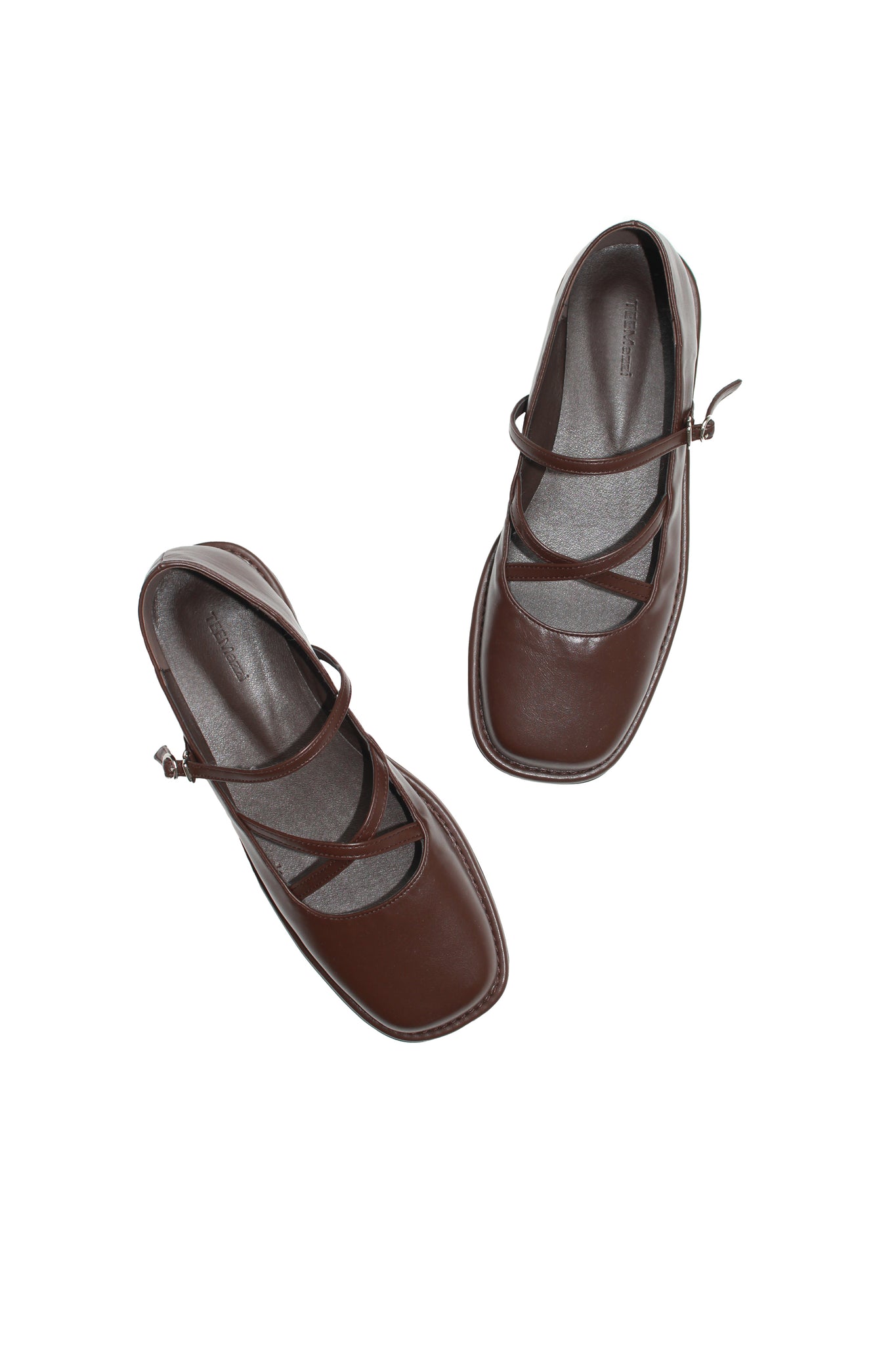 X Strap Mary Jane Loafer in Brown