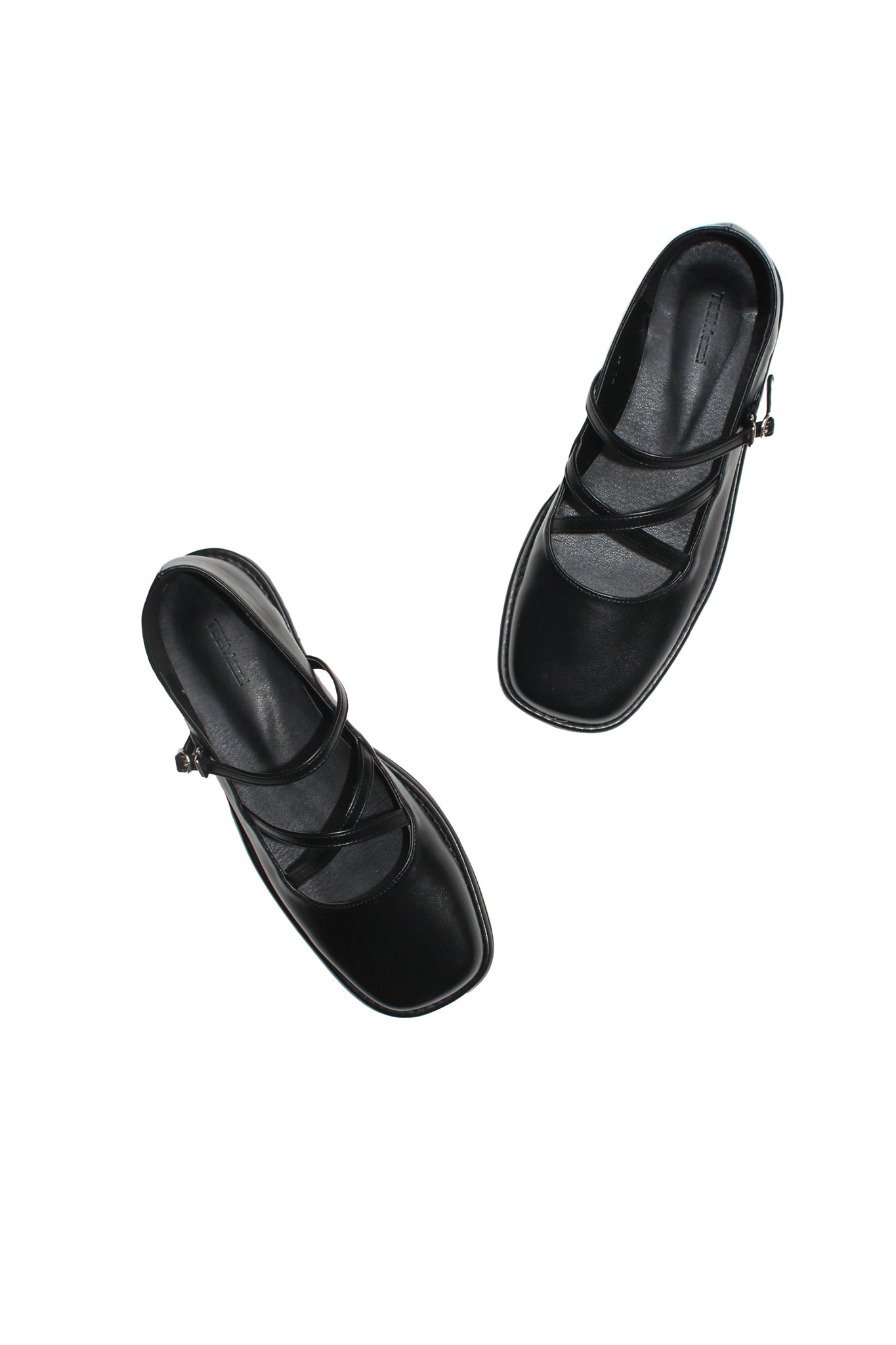 X Strap Mary Jane Loafer in Black