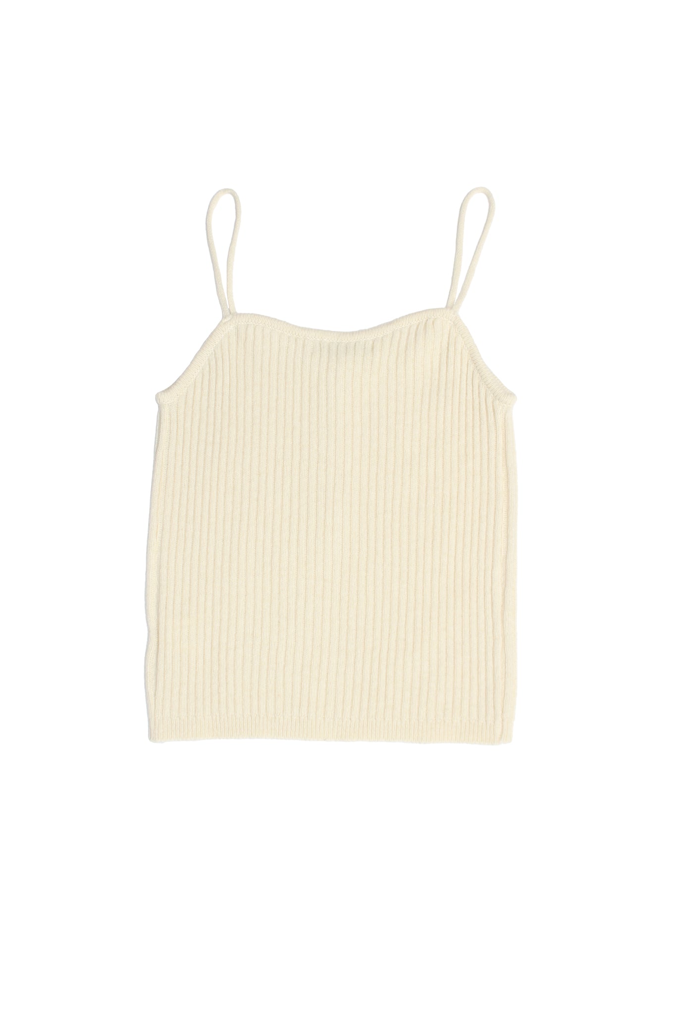 Ribbed Knit Vest Top in Cream