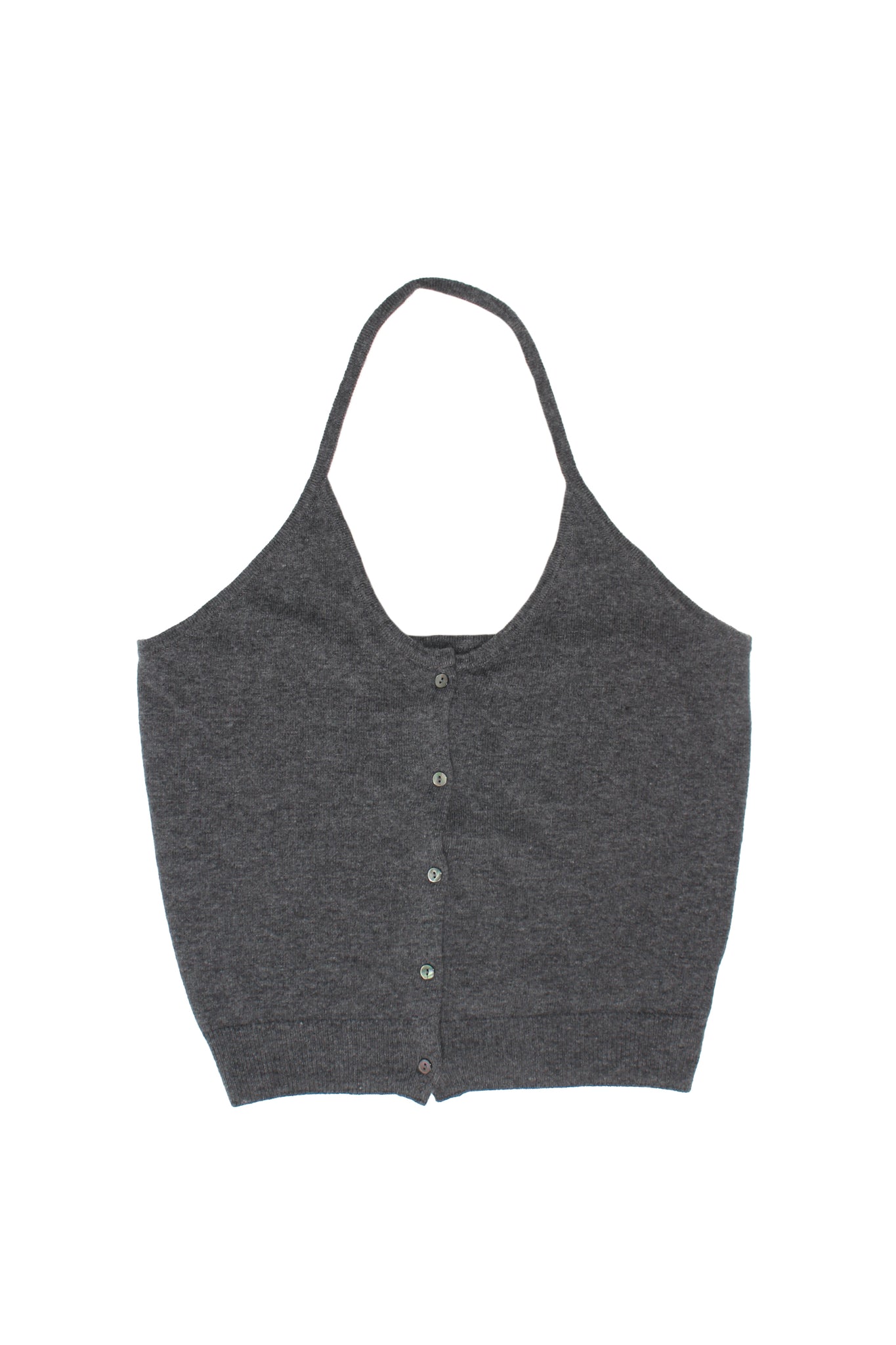 Ago Halter Knit Top in Charcoal