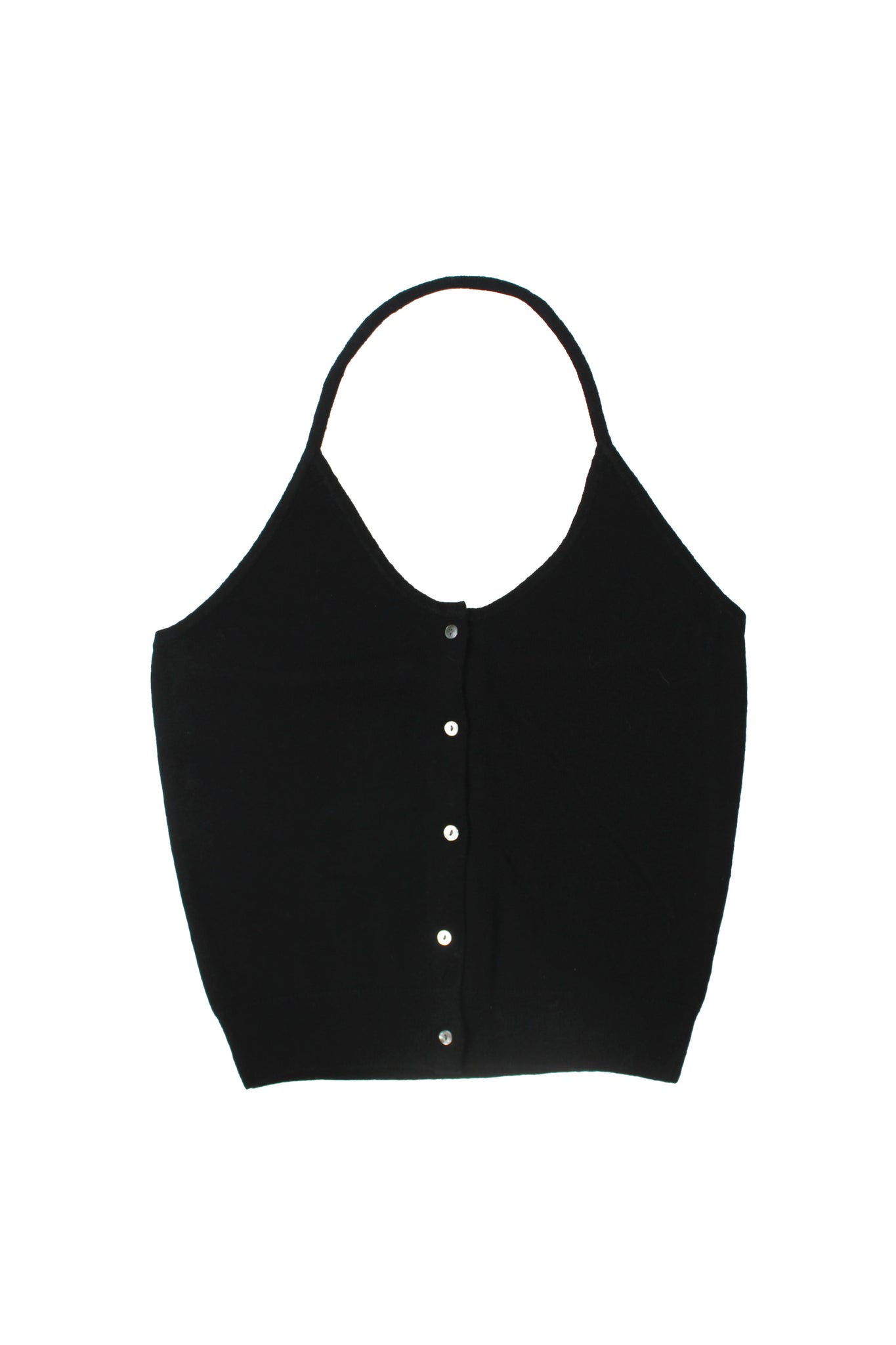 Ago Halter Knit Top in Black