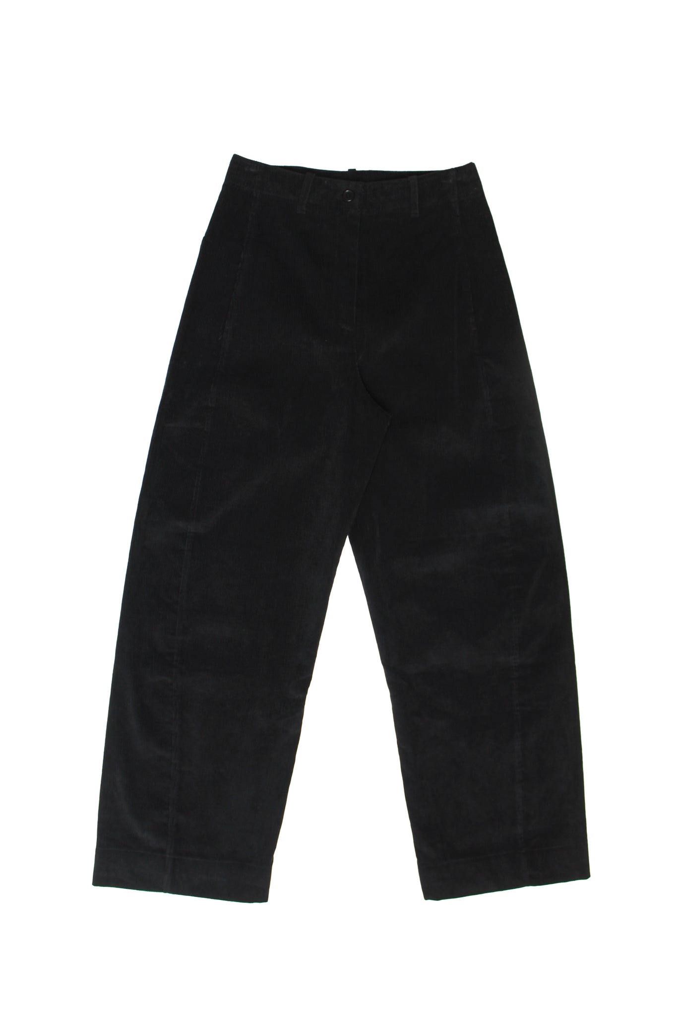 Curved Corduroy Pants in Black