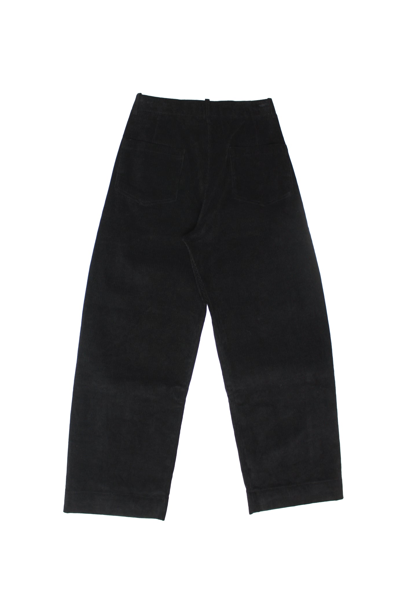 Curved Corduroy Pants in Black