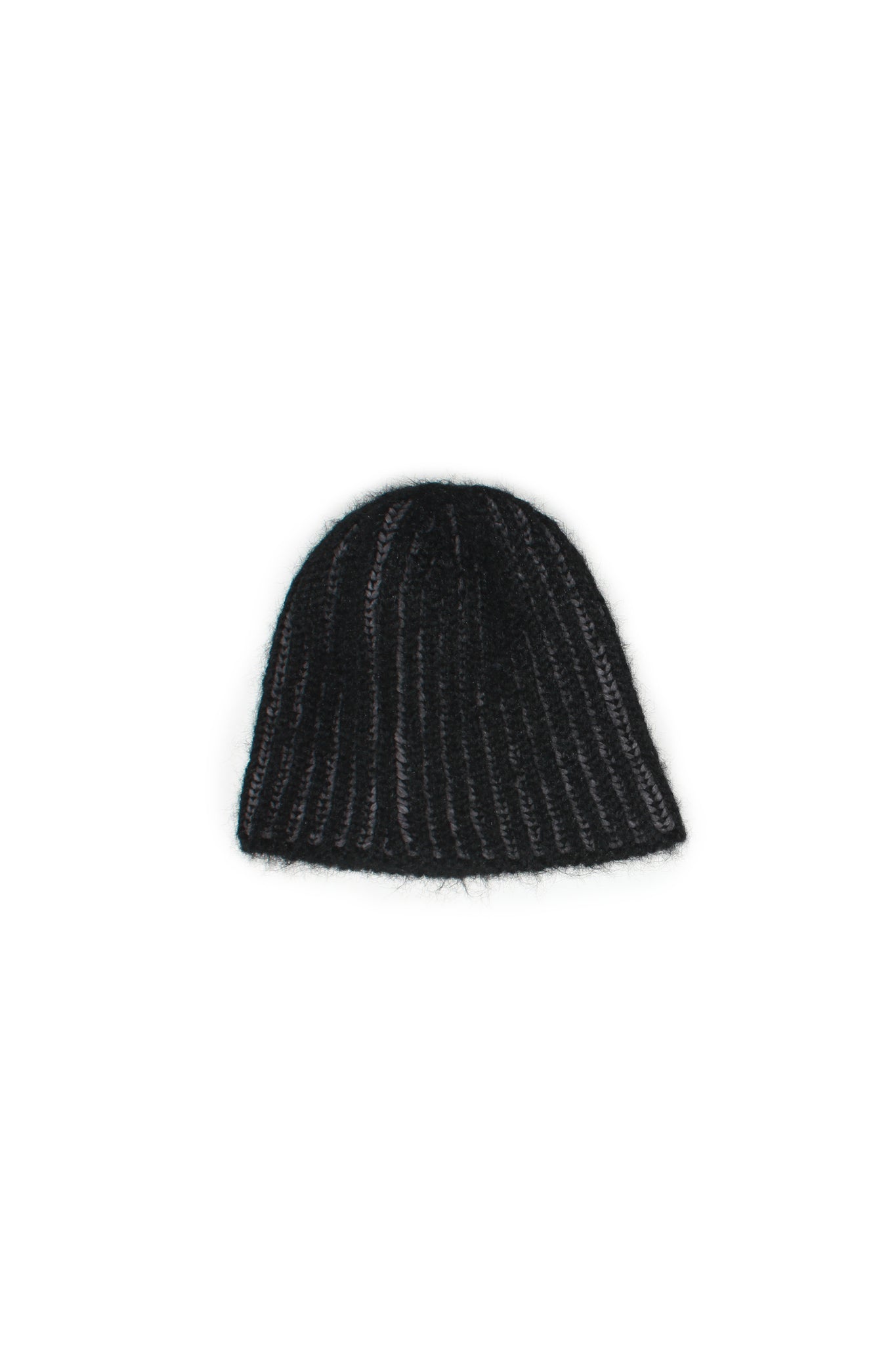 Mixed Stripe Knit Beanie in Black