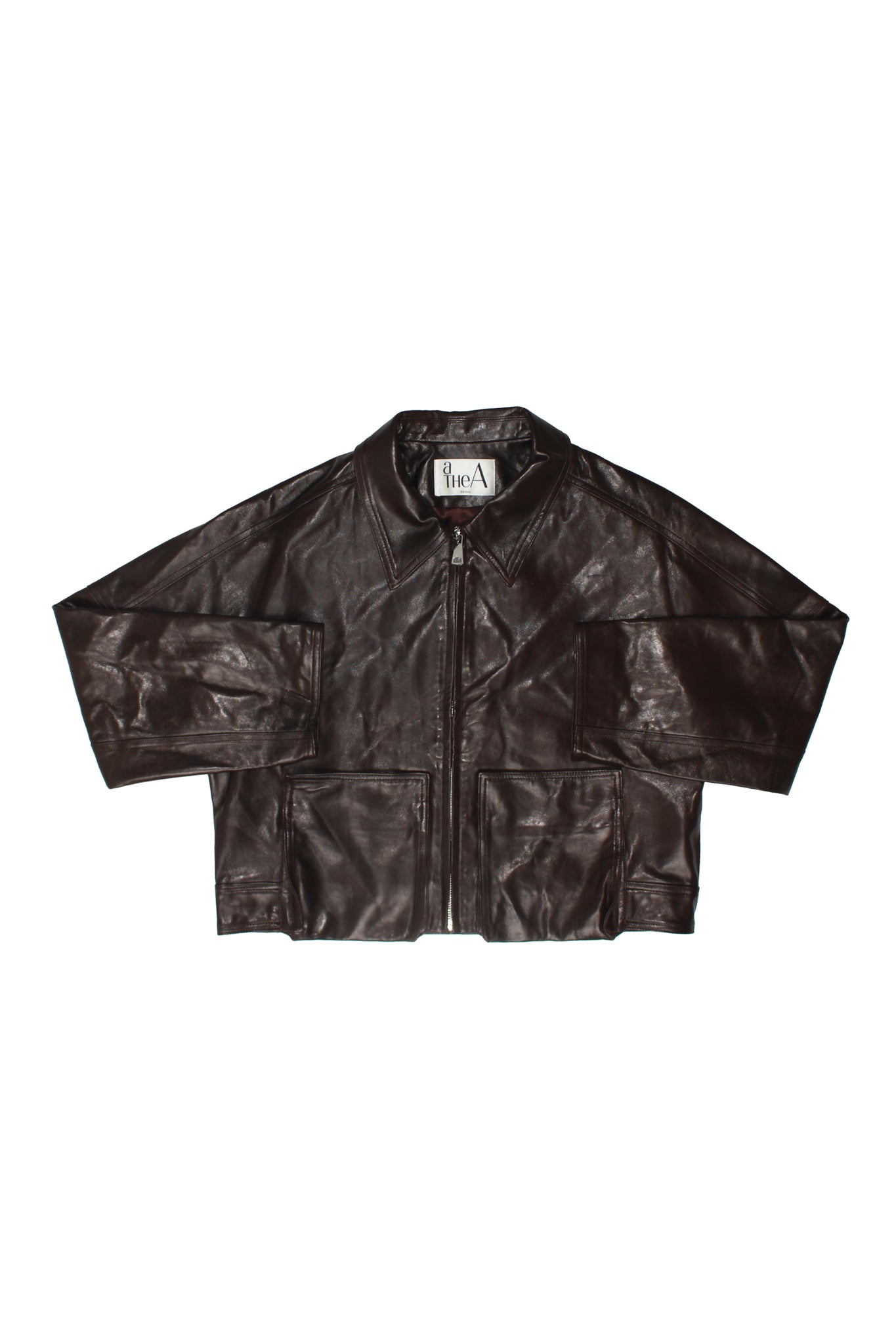 Pocket Crop Lambskin Leather Jacket