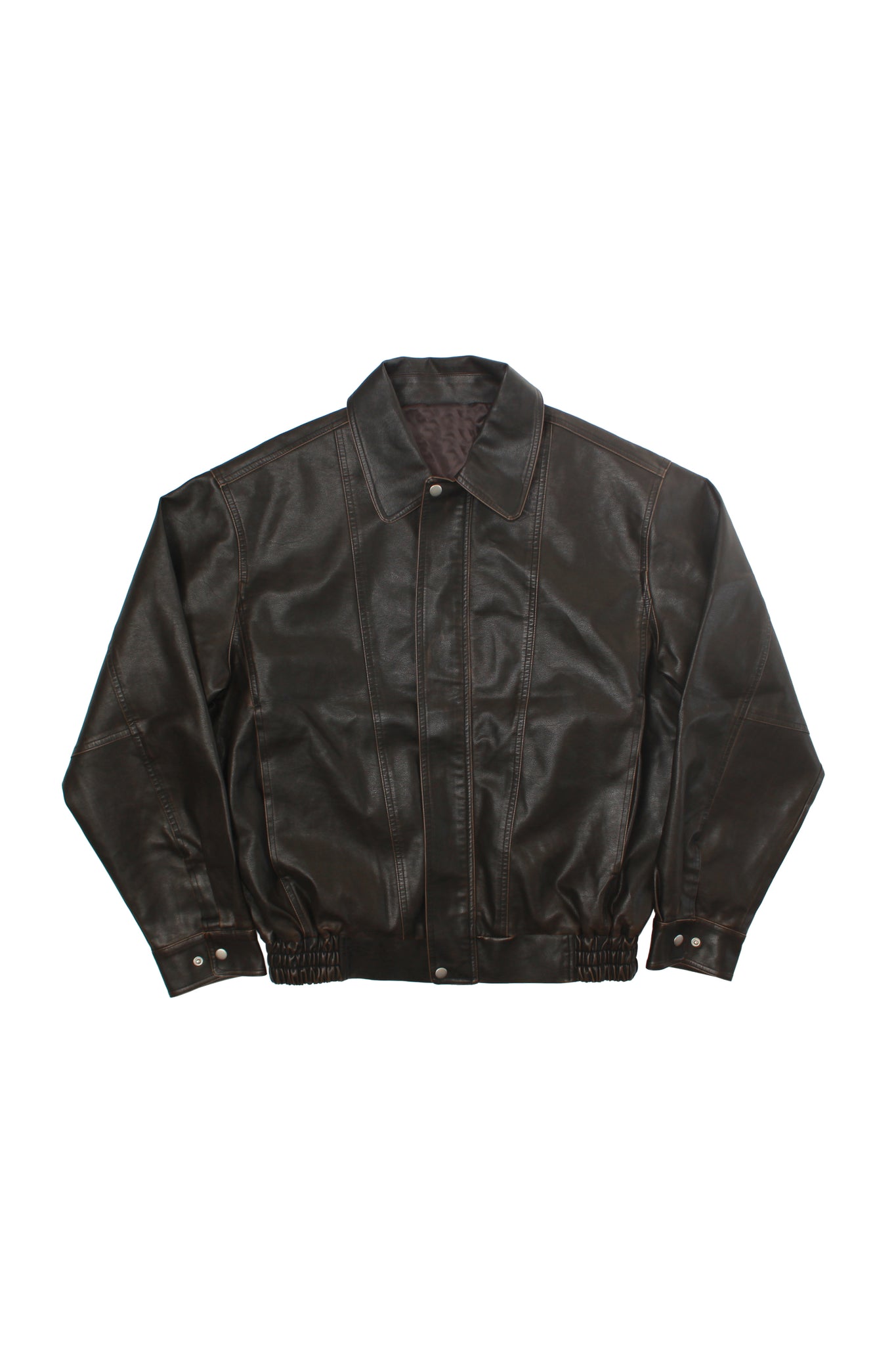 Seranti Pigment Washed Leather Jacket in Brown