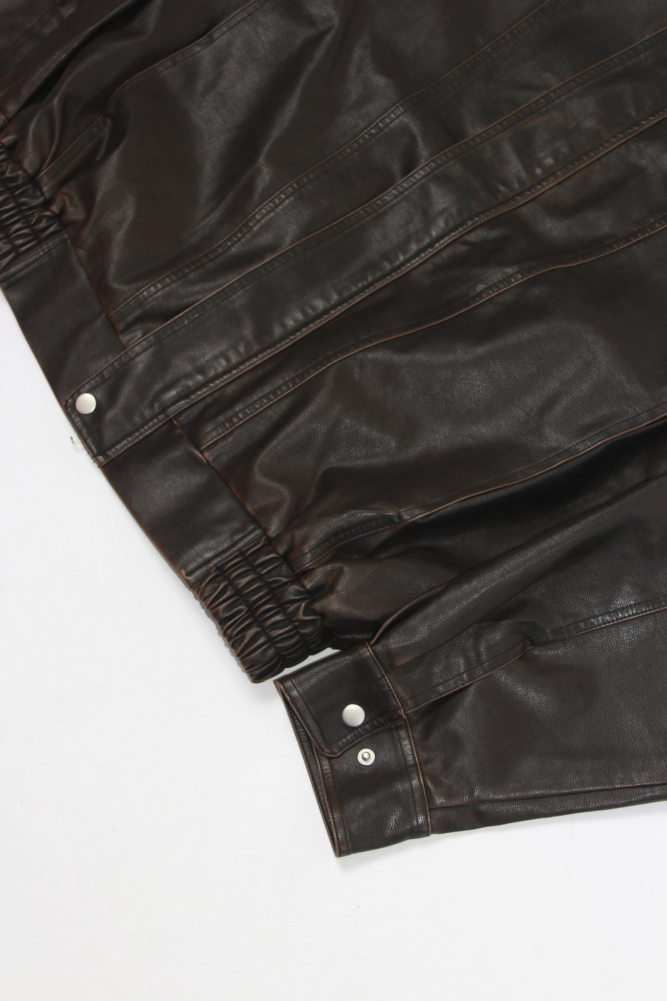 Seranti Pigment Washed Leather Jacket in Brown