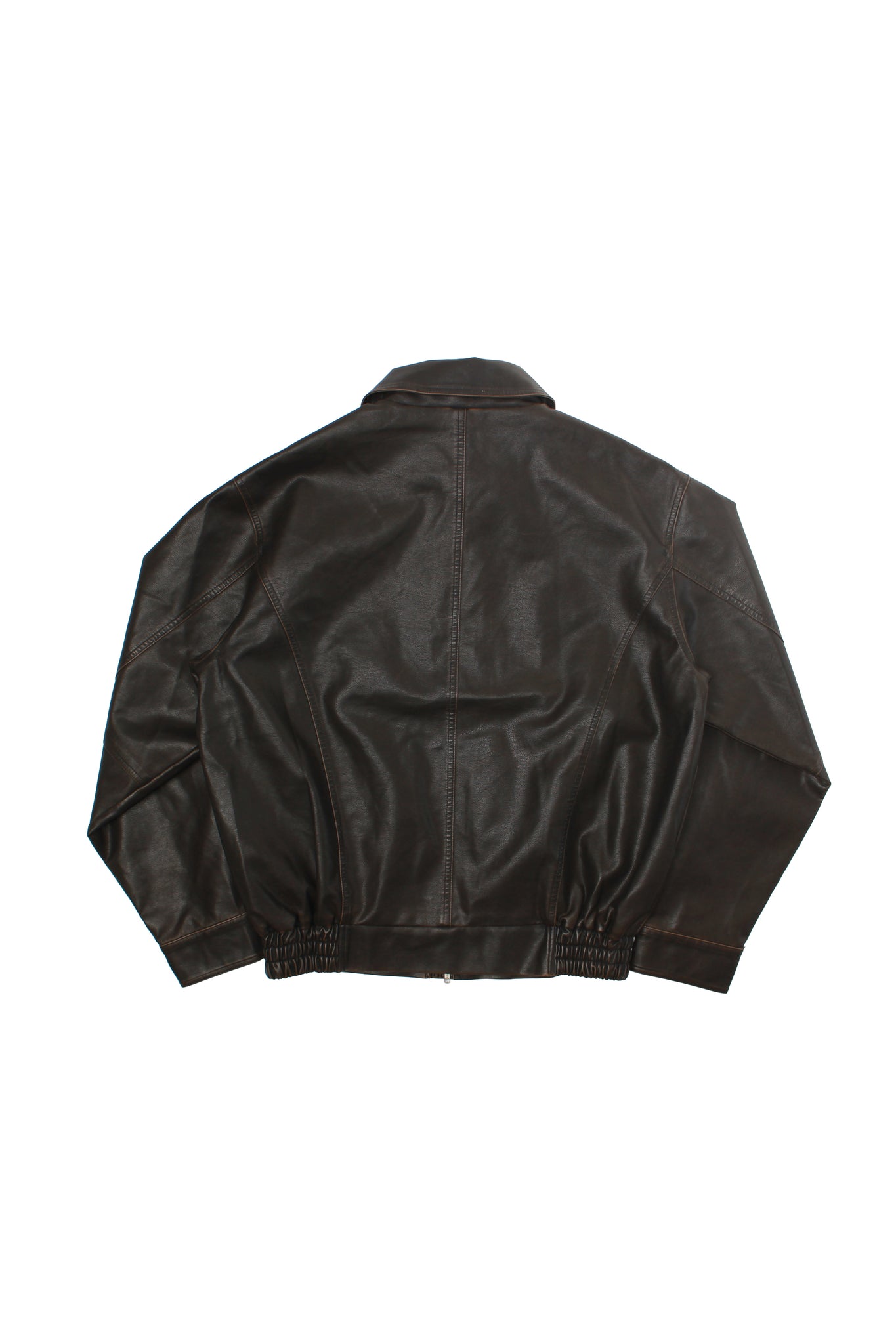 Seranti Pigment Washed Leather Jacket in Brown