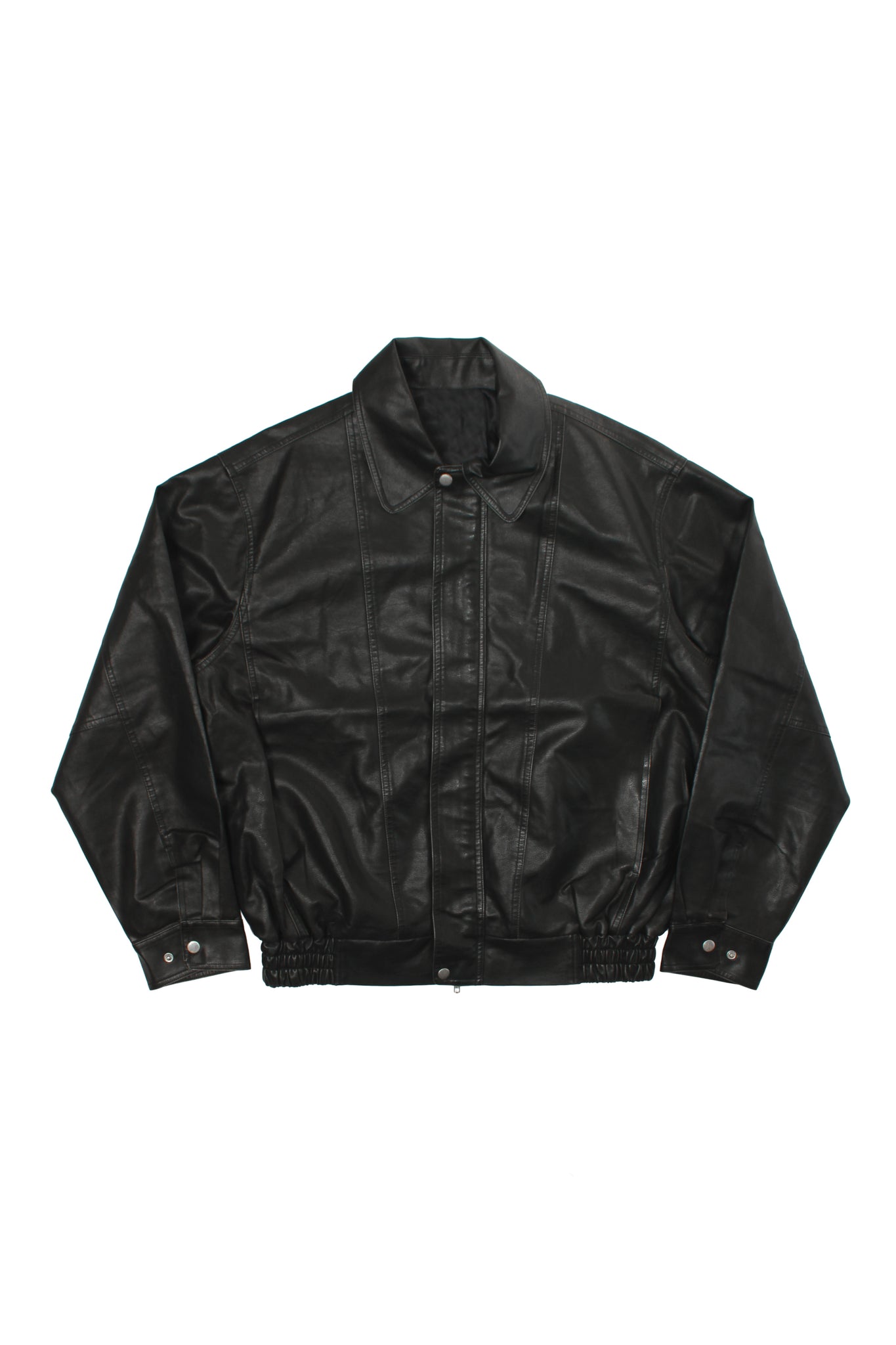 Seranti Pigment Washed Leather Jacket in Black