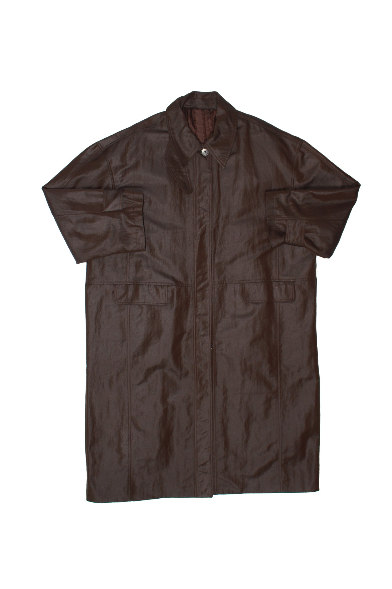 MWE Quilted Trench Coat in Chocolate Brown