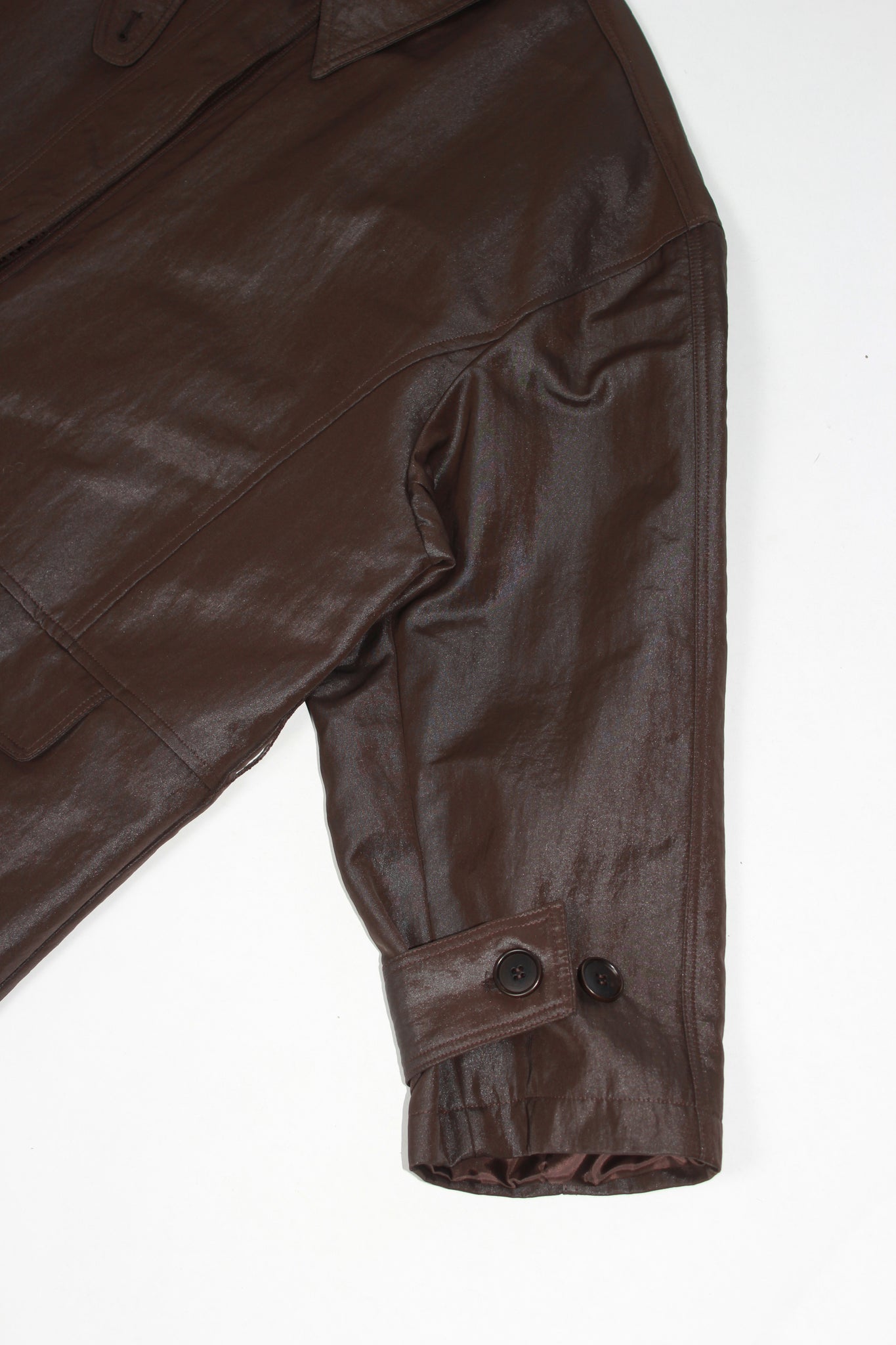 MWE Quilted Trench Coat in Chocolate Brown