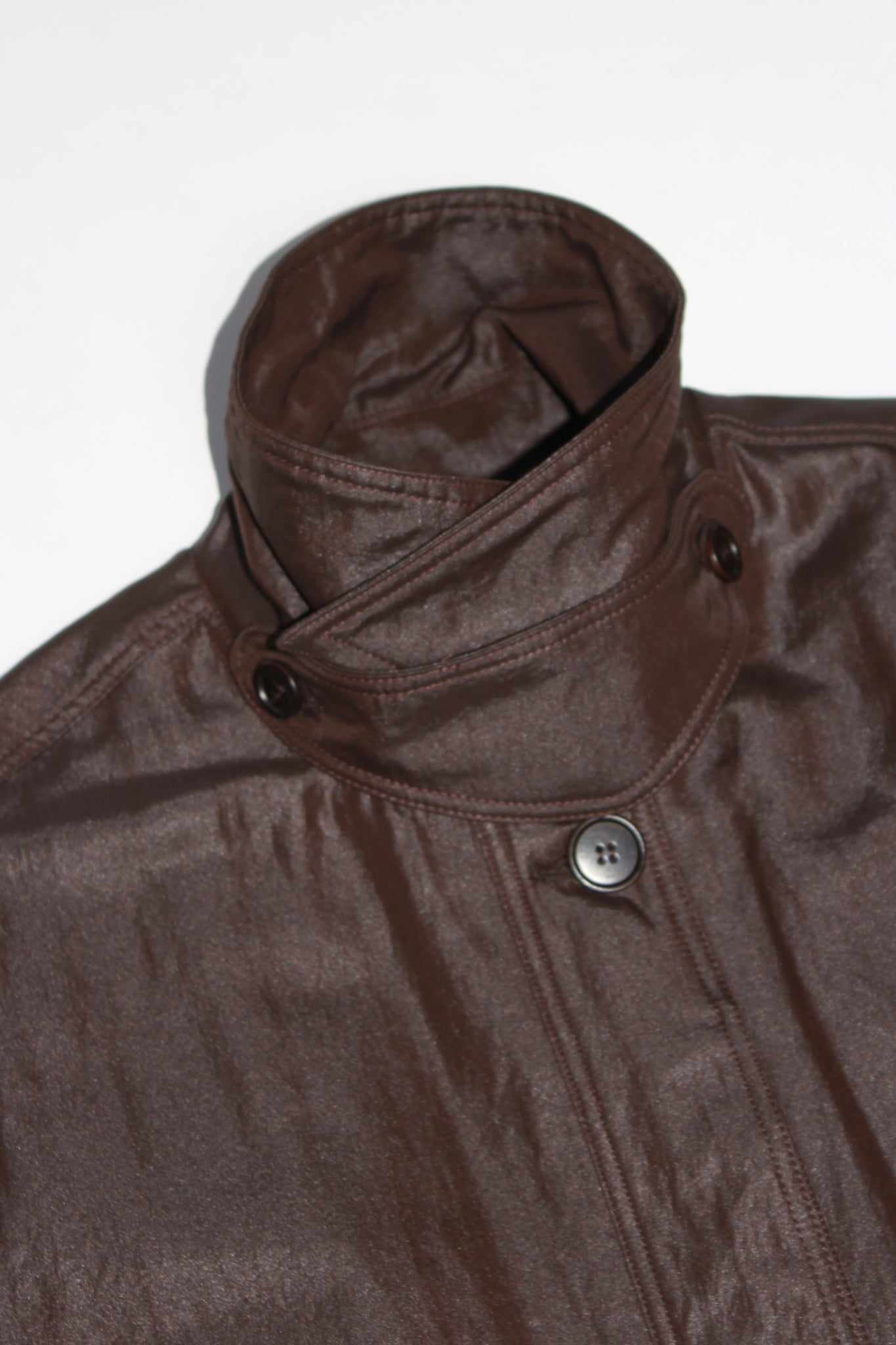 MWE Quilted Trench Coat in Chocolate Brown