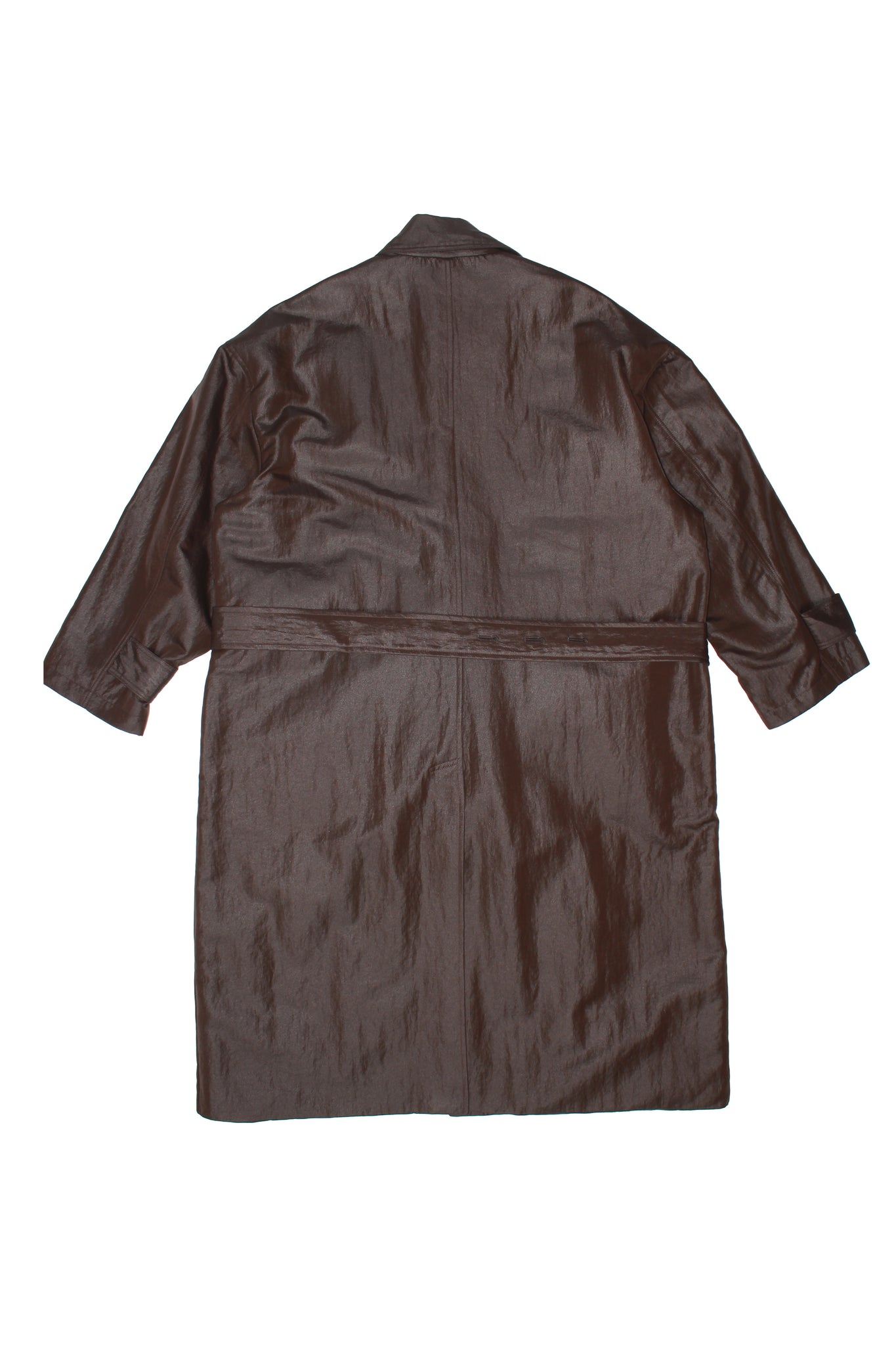 MWE Quilted Trench Coat in Chocolate Brown