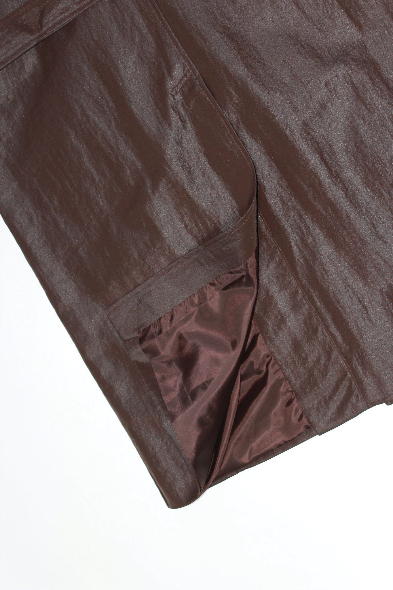 MWE Quilted Trench Coat in Chocolate Brown