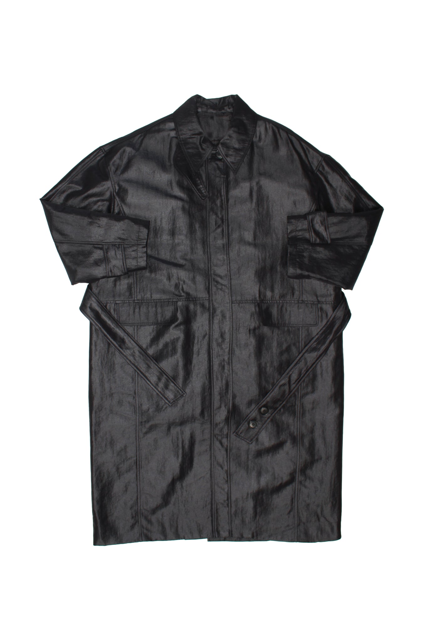 MWE Quilted Trench Coat in Black