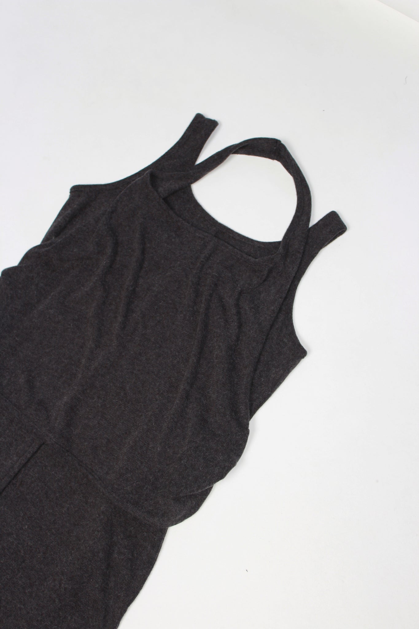 Sophie Layered Angora Dress in Charcoal