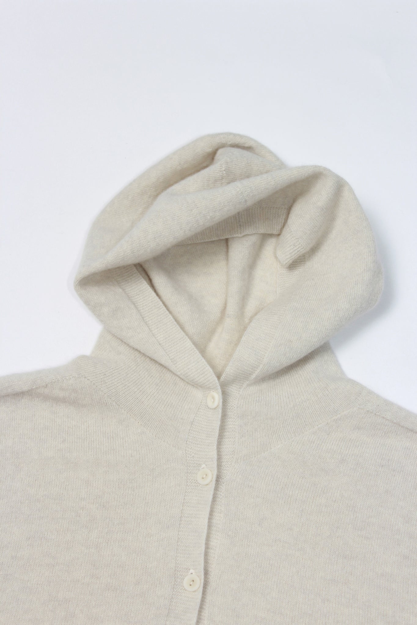 Whole Garment Hooded Cardigan in Oatmeal