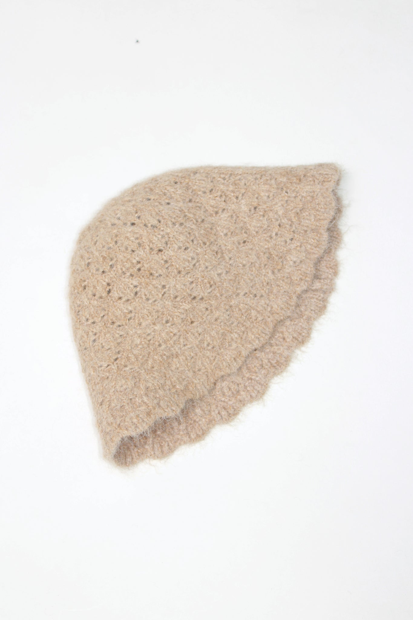 Fuzzy Buckle Bucket Hat in Beige