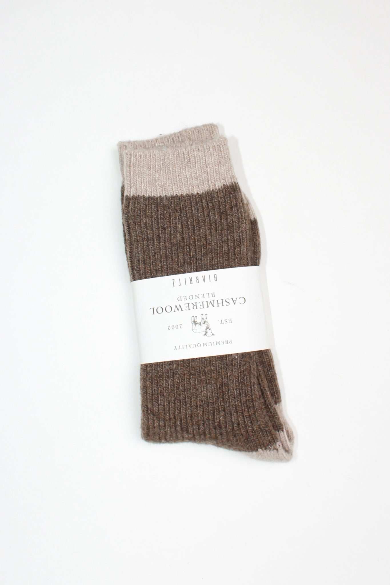 Sand Two tone Wool Socks  (4 Colors)