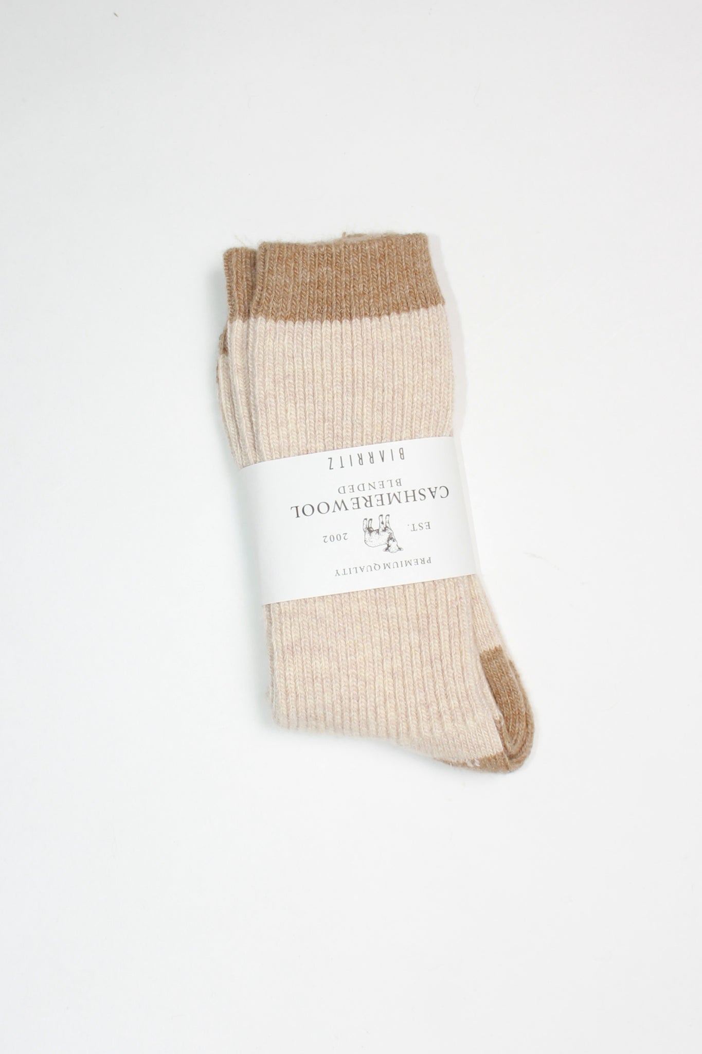 Sand Two tone Wool Socks  (4 Colors)