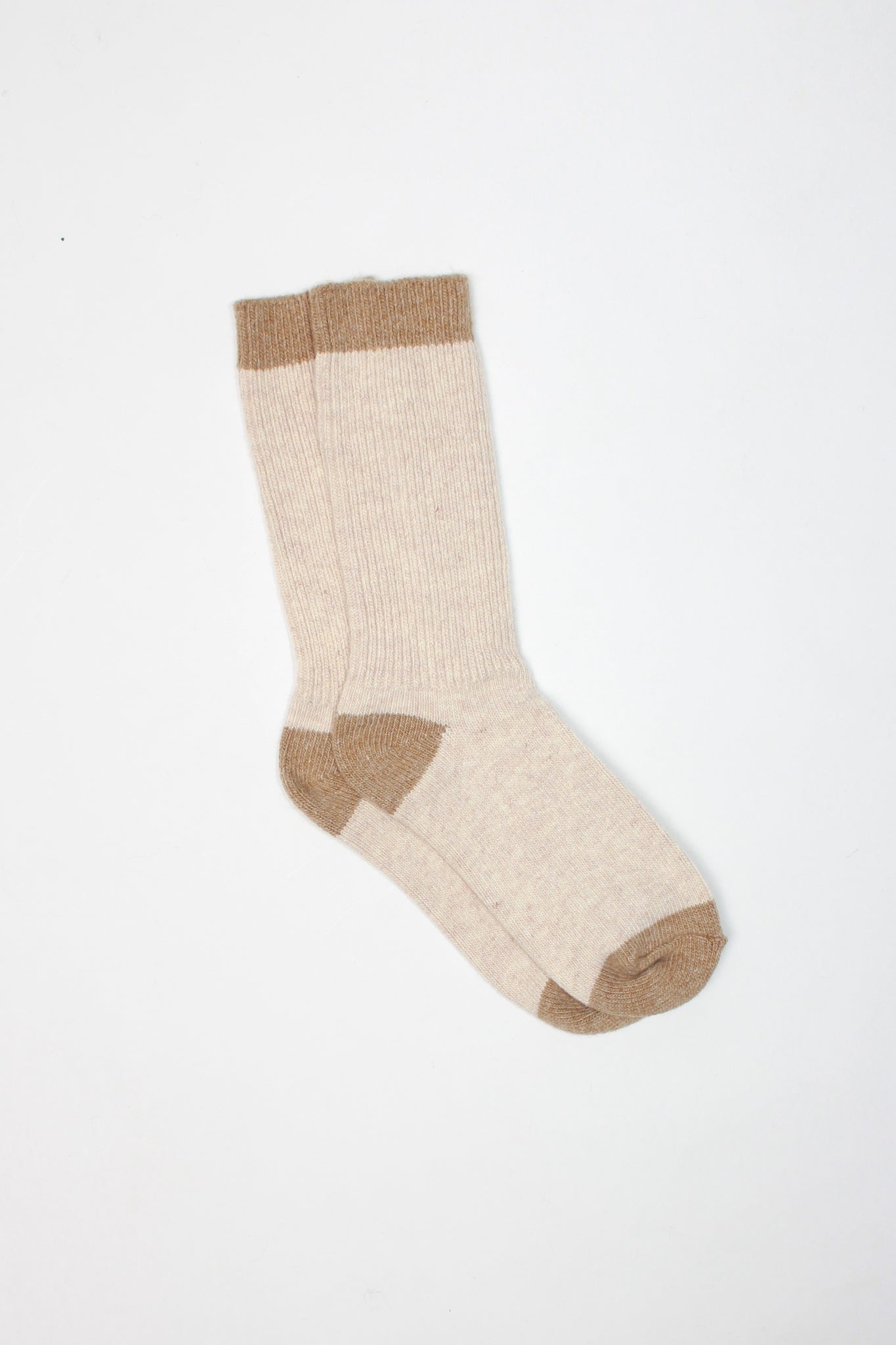 Sand Two tone Wool Socks  (4 Colors)
