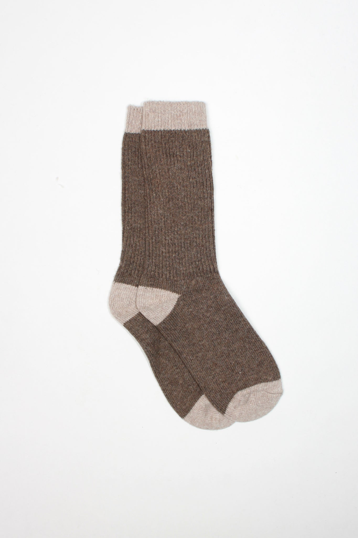 Sand Two tone Wool Socks  (4 Colors)