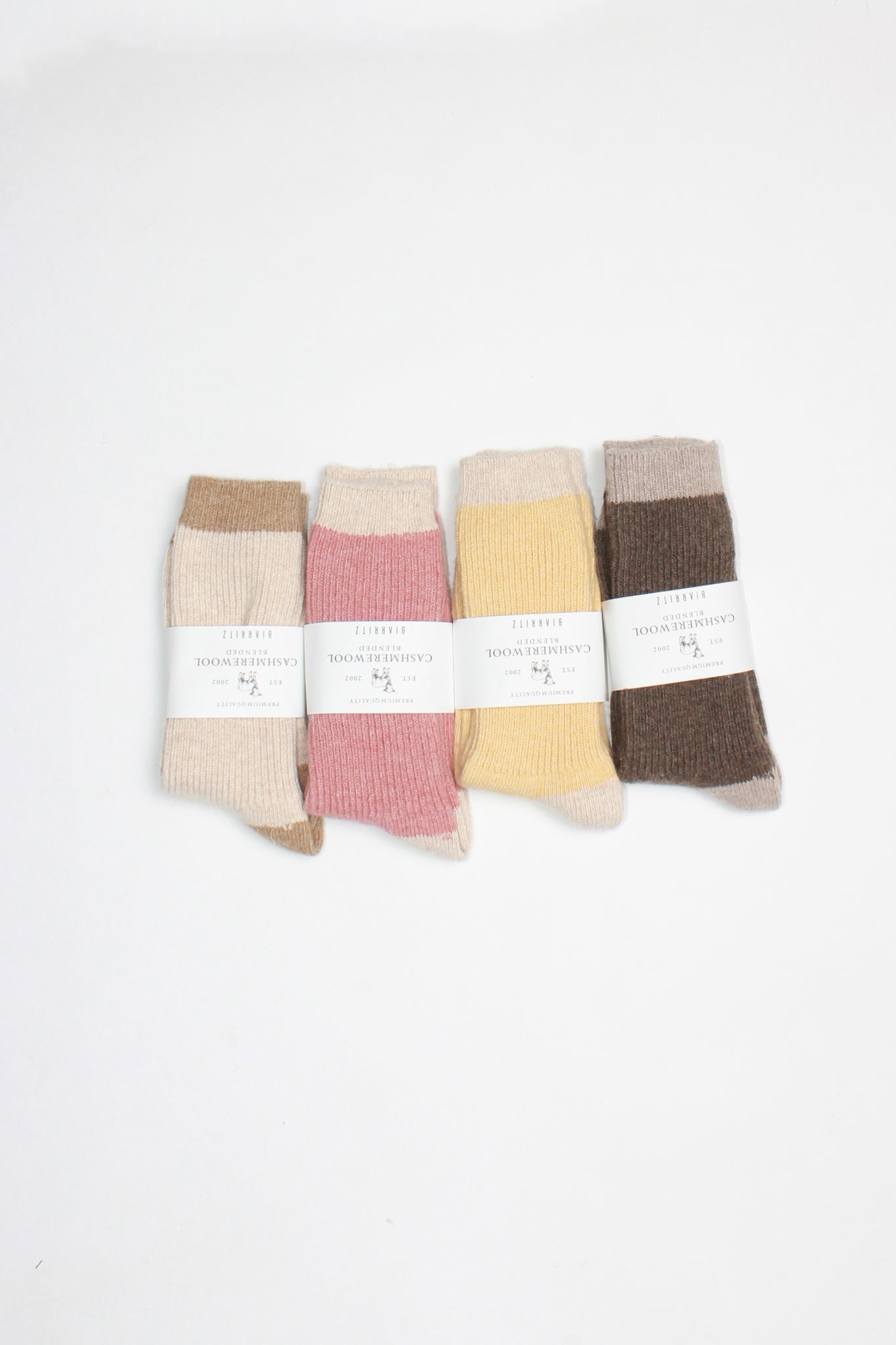Sand Two tone Wool Socks  (4 Colors)