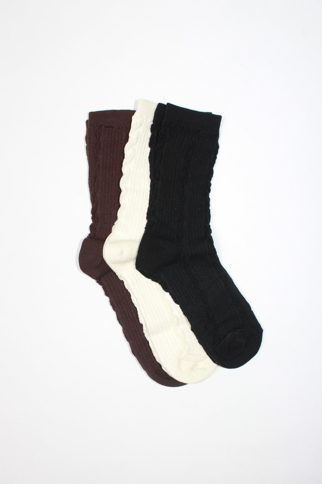 Cable Knit Socks (3 Colors)