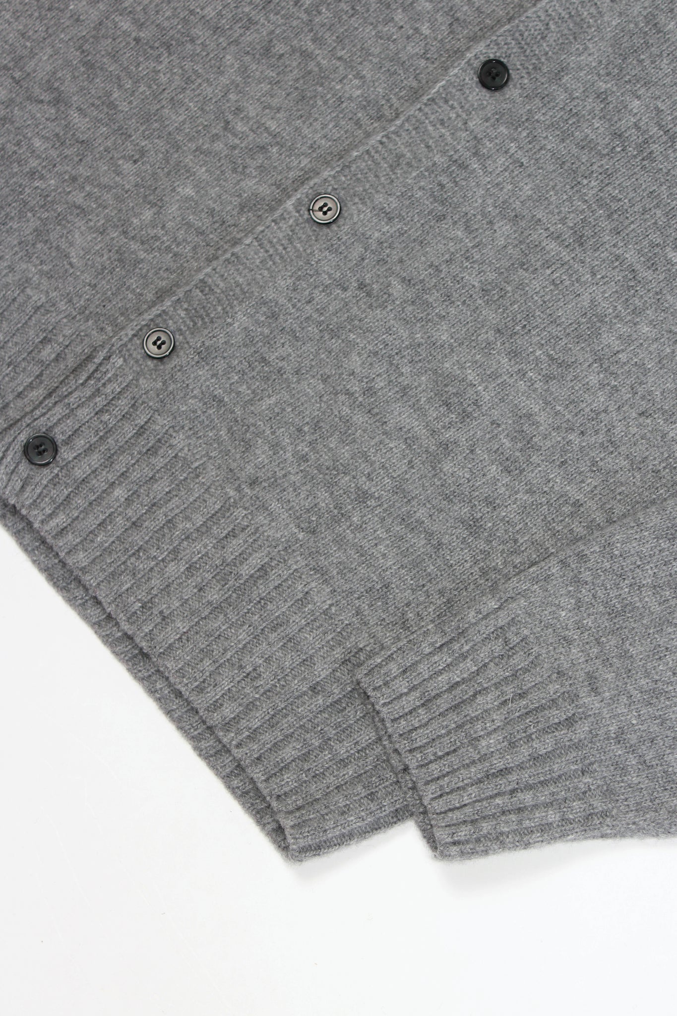 Fine Wool Whole Garment Cardigan in Grey