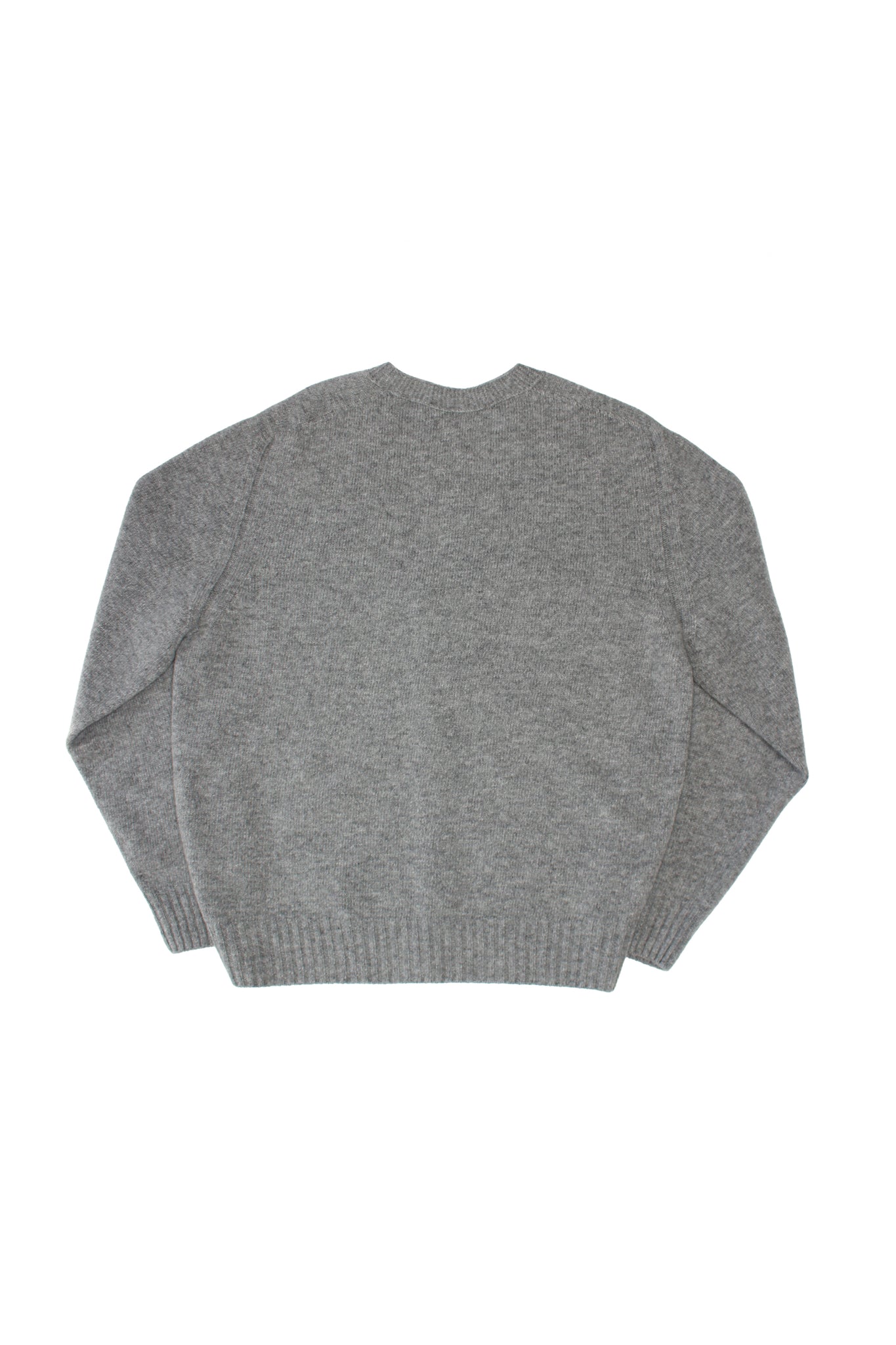 Fine Wool Whole Garment Cardigan in Grey