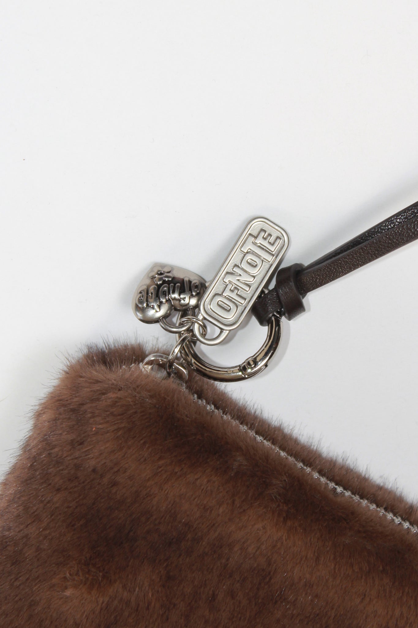 Mink Faux Fur Clutch bag in Brown