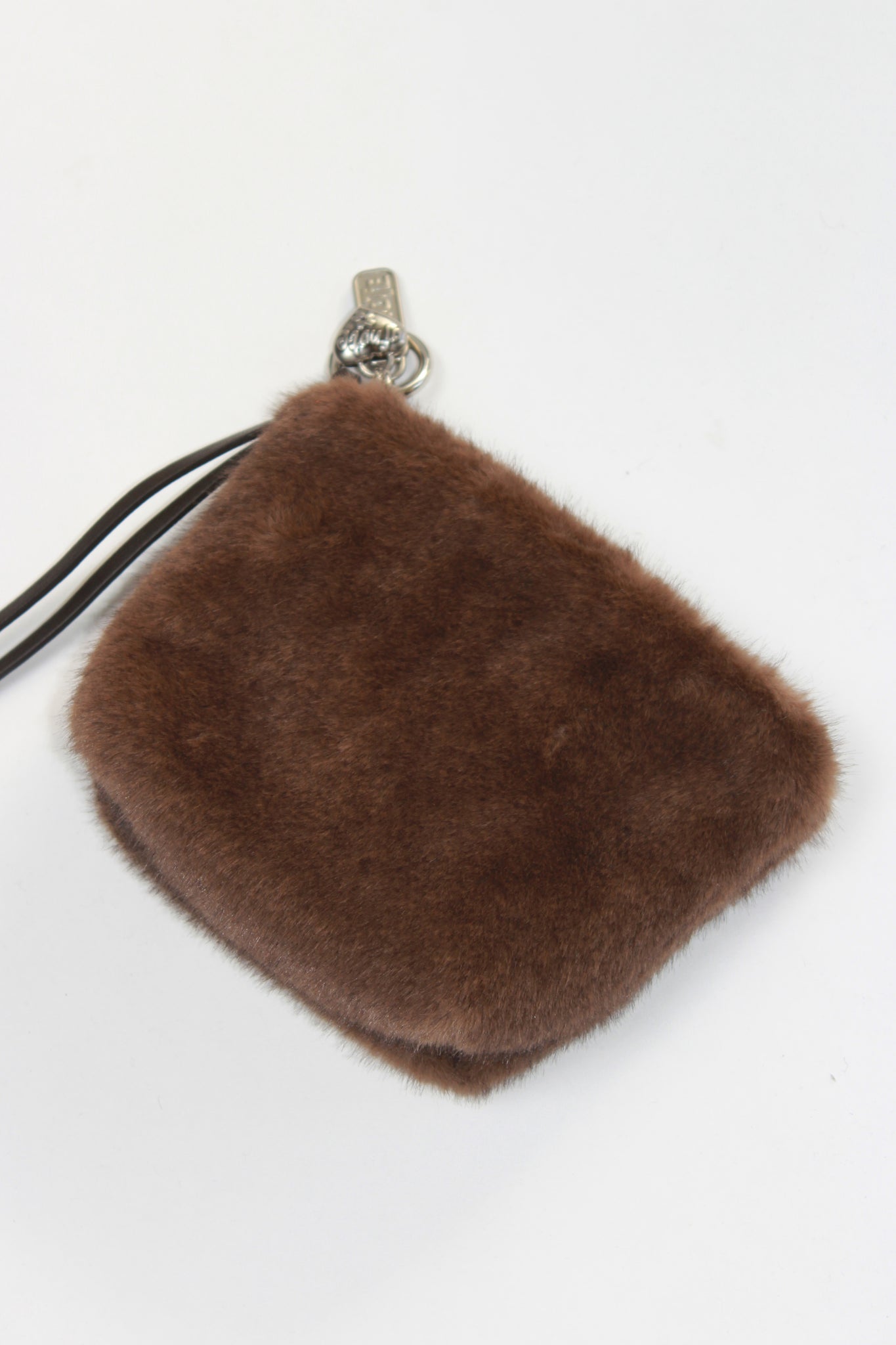 Mink Faux Fur Clutch bag in Brown