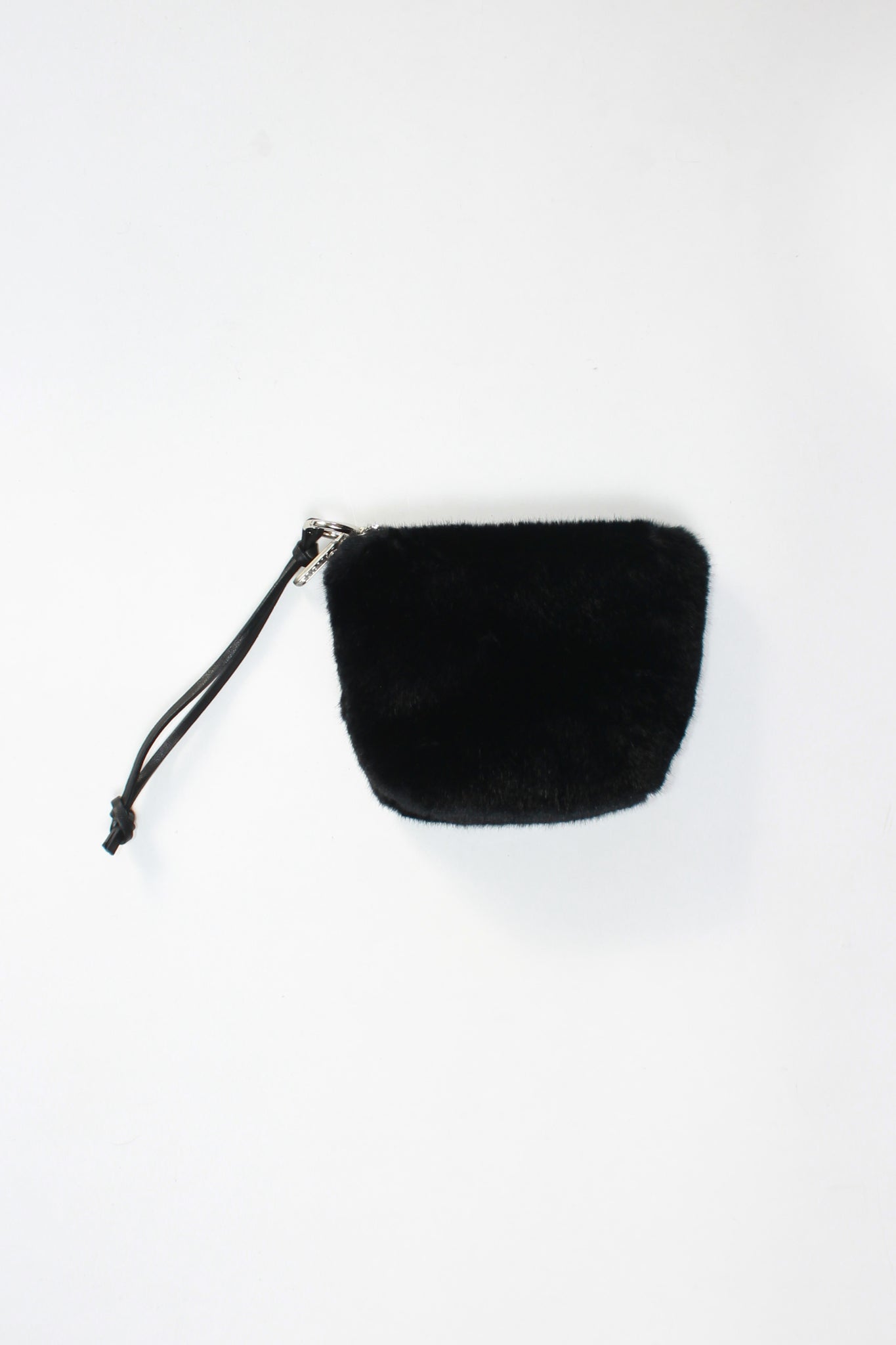 Mink Faux Fur Clutch bag in Black