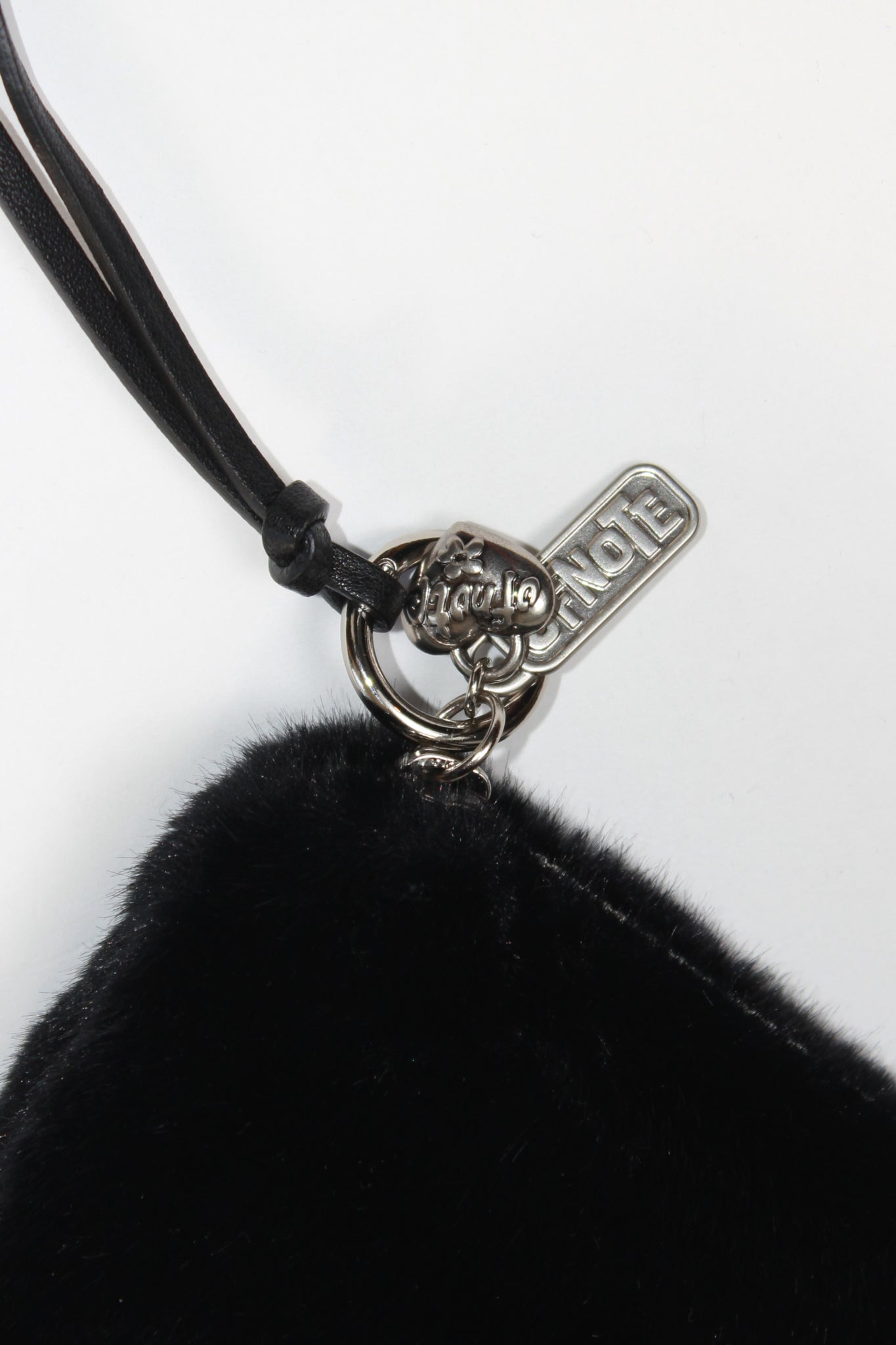 Mink Faux Fur Clutch bag in Black