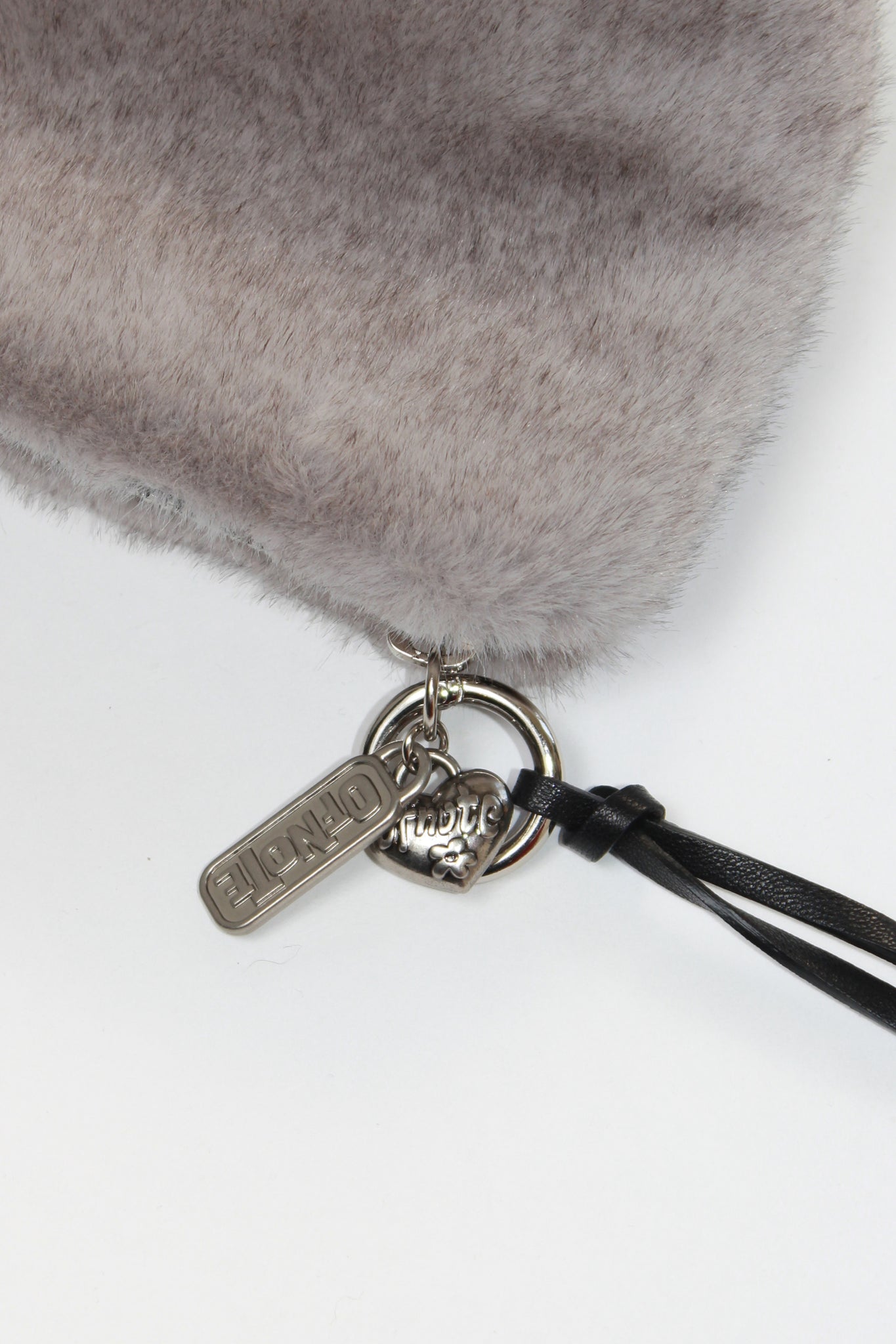 Mink Faux Fur Clutch bag in Grey