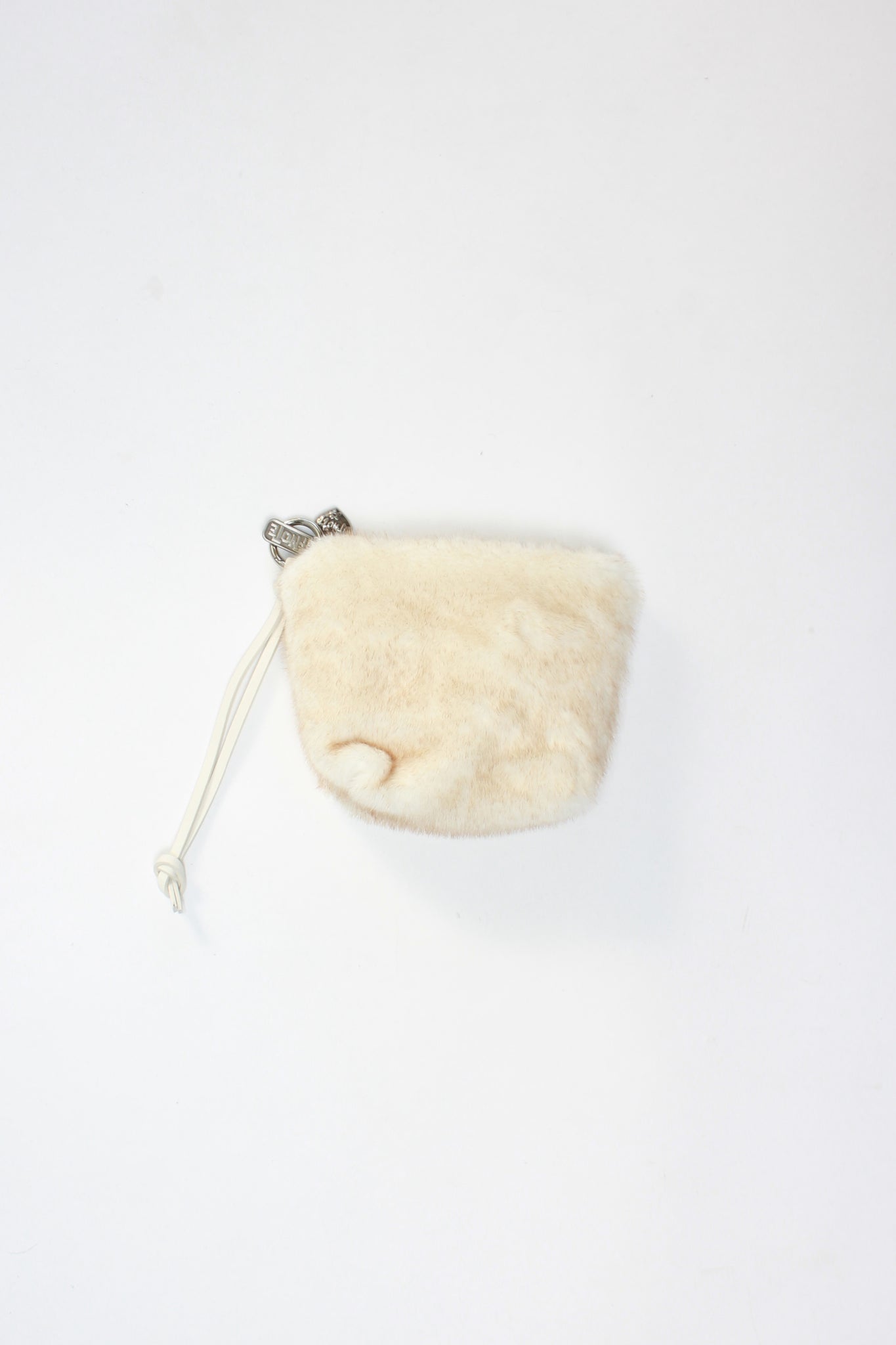 Mink Faux Fur Clutch bag in Ivory