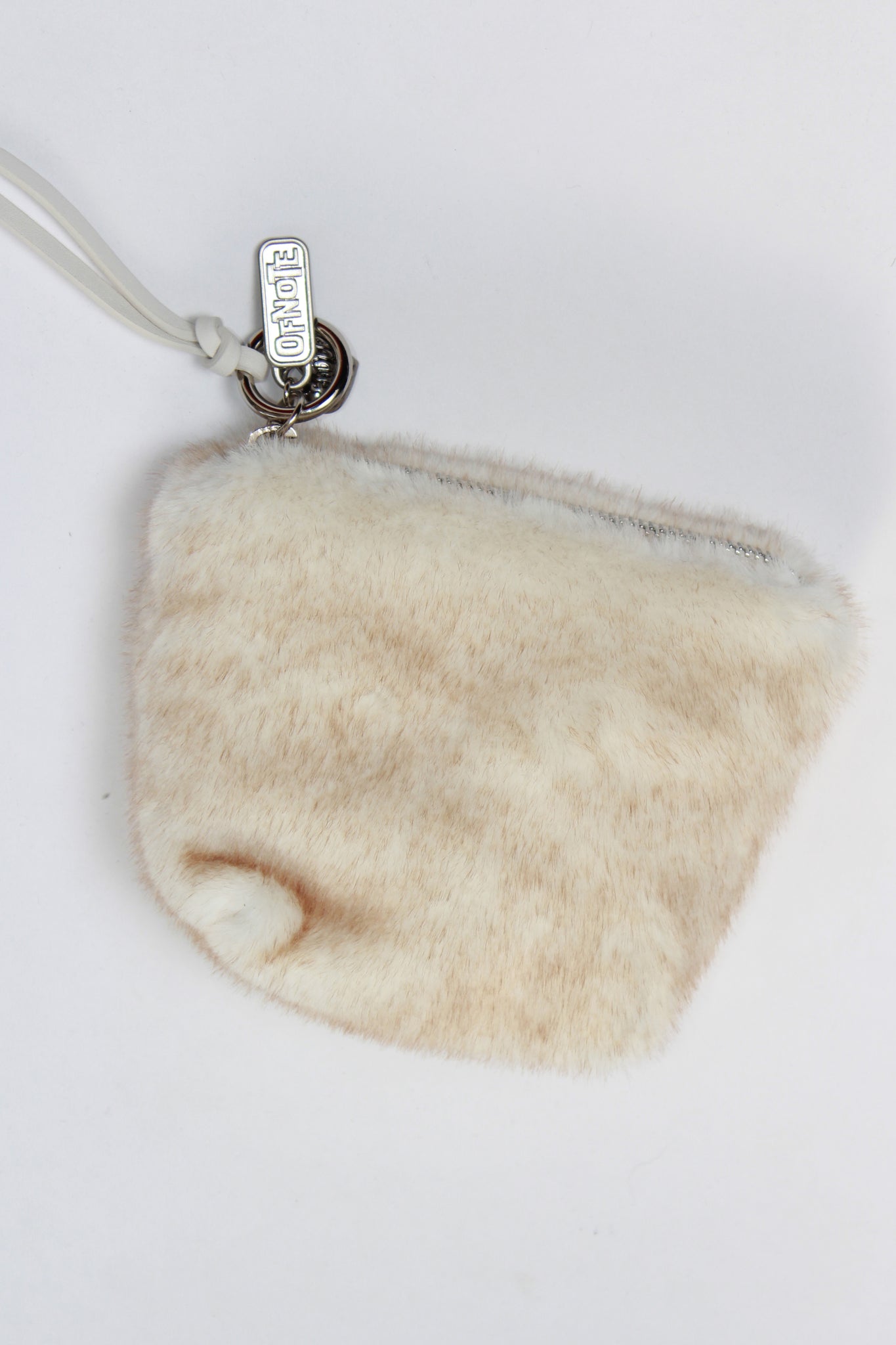 Mink Faux Fur Clutch bag in Ivory